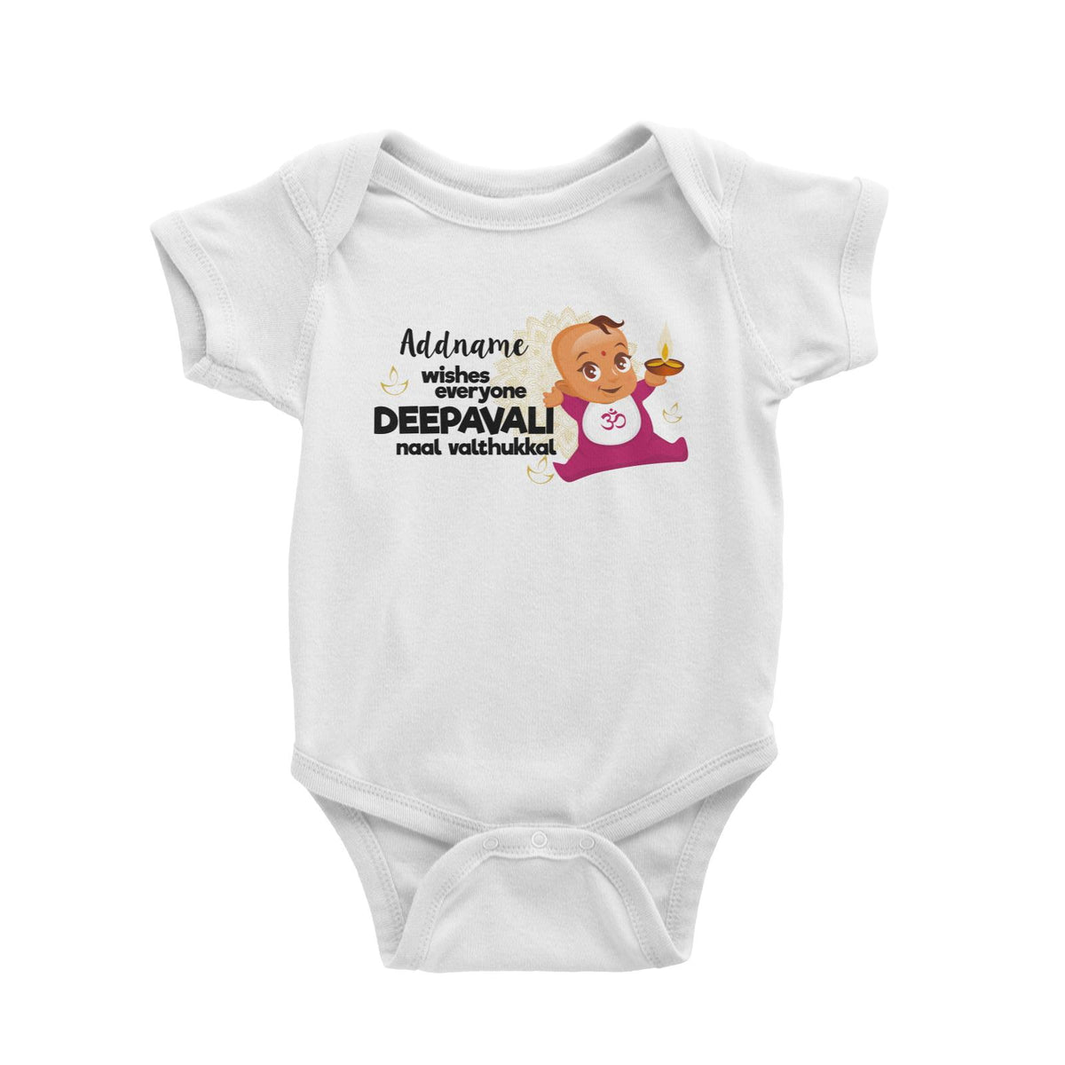 Cute Baby Wishes Everyone Deepavali Addname Baby Romper