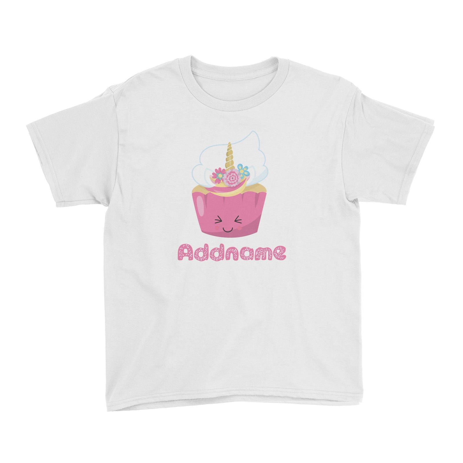 Magical Sweets Pink Cupcake Eyes Closed Addname Kid's T-Shirt