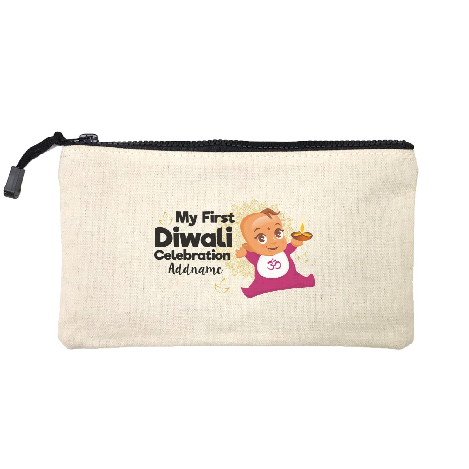 Cute Baby My First Diwali Celebration Addname Mini Accessories Stationery Pouch