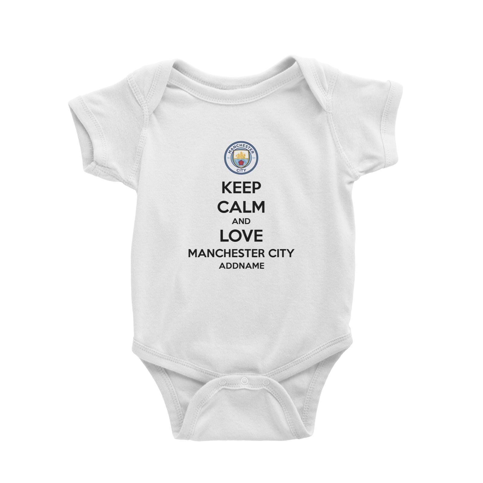 Manchester City Football Keep Calm And Love Series Addname Baby Romper
