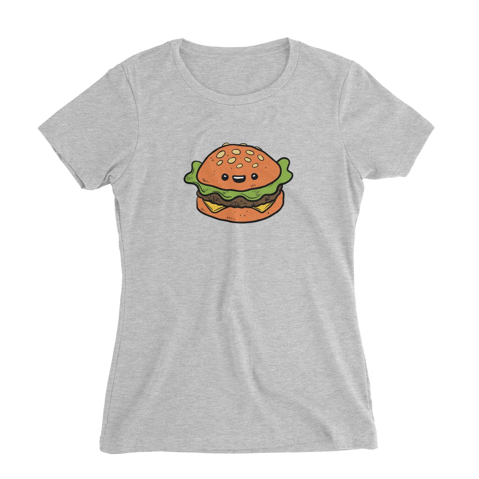Fast Food Burger Women's Slim Fit T-Shirt  Matching Family Comic Cartoon