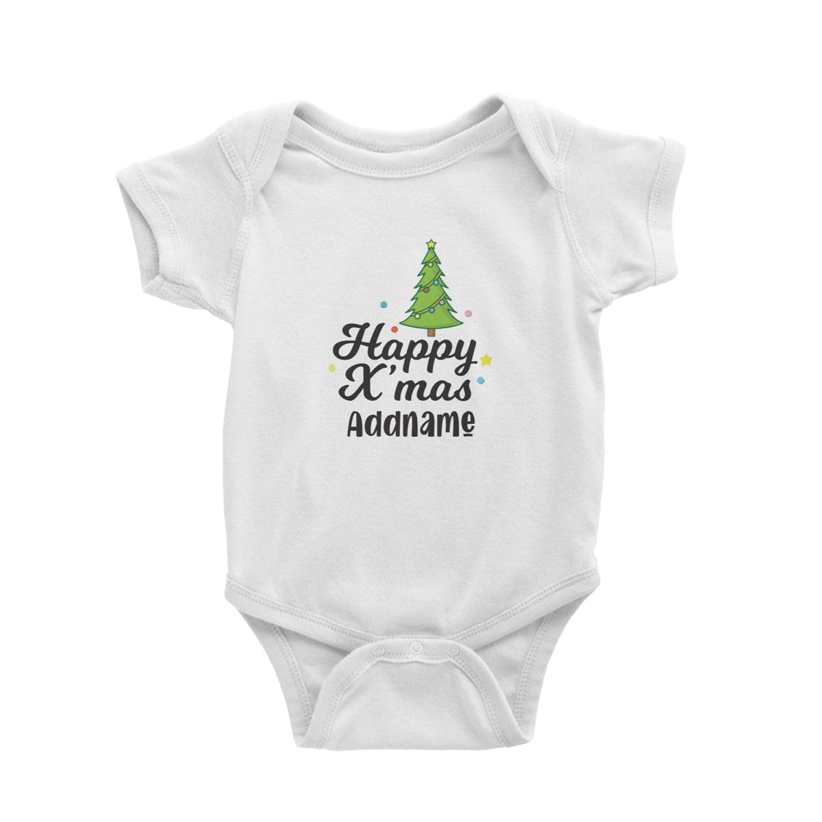 Christmas Series Christmas Tree Happy X'mas Baby Romper