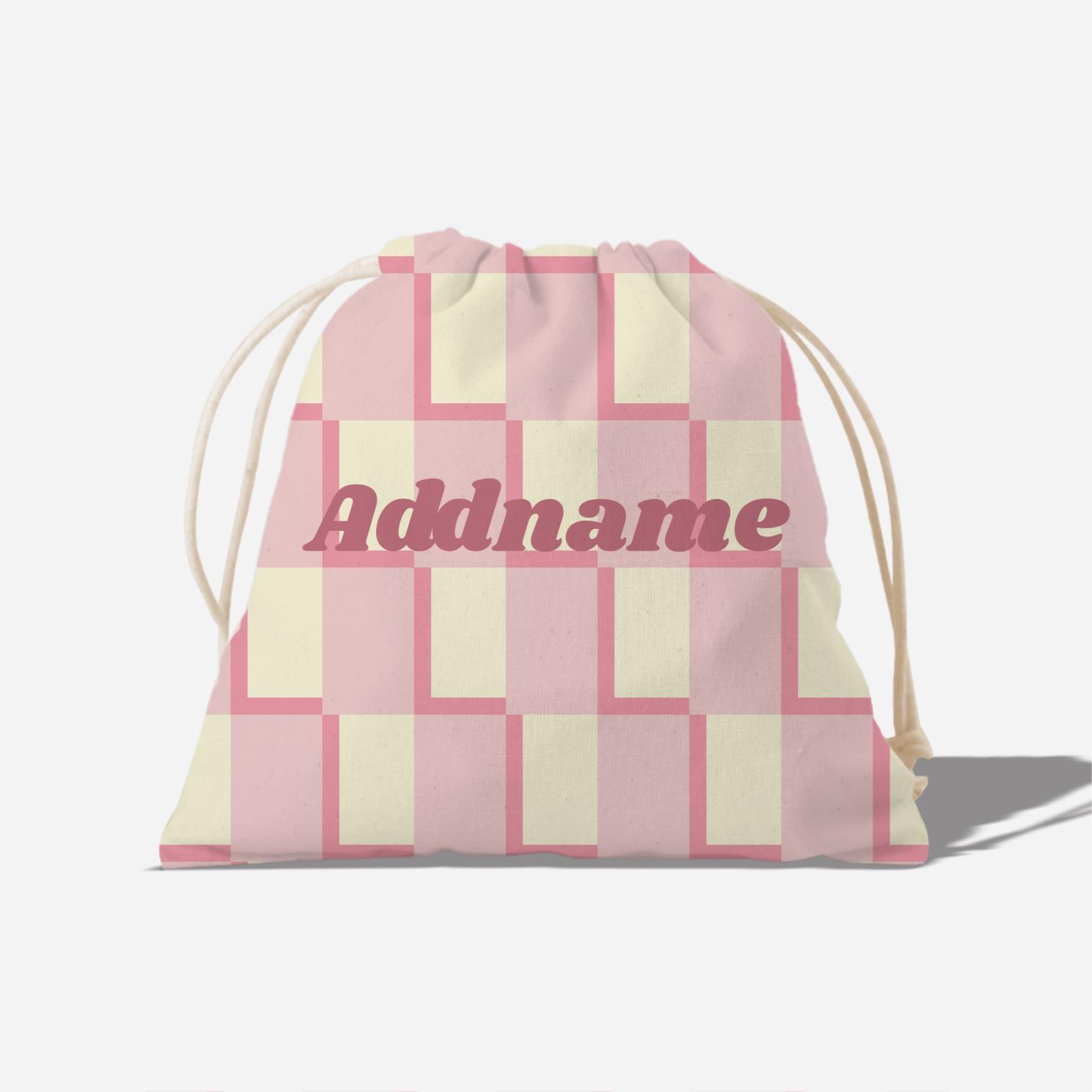 Checkered Series Full Print Satchel - Pink