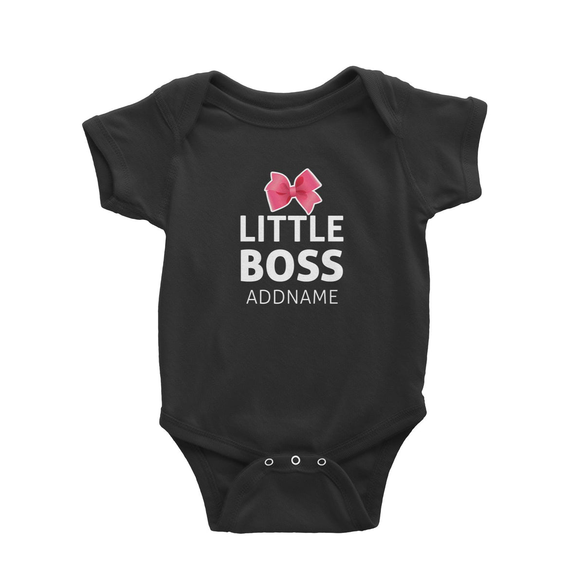 Little Boss With Pink Ribbon Baby Romper