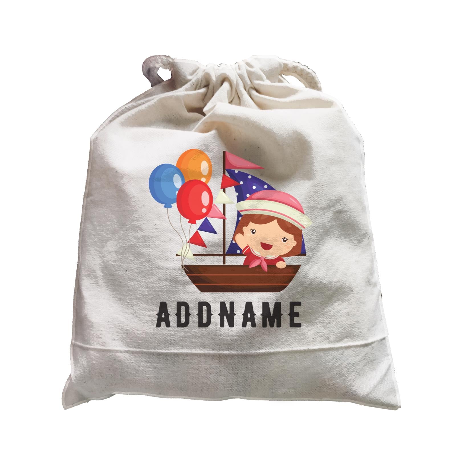 Birthday Sailor Girl In Ship With Balloon Addname Satchel