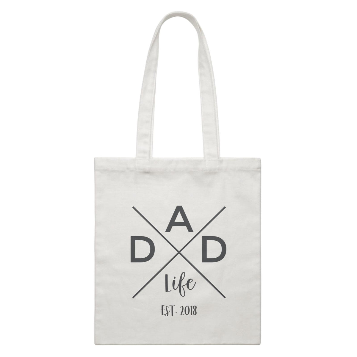Dad Life X With Date White Canvas Bag