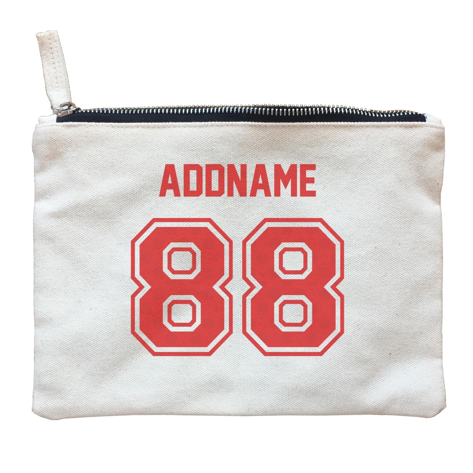 Chinese New Year Lucky 88 Red Pattern Name and Number Accessories Zipper Pouch
