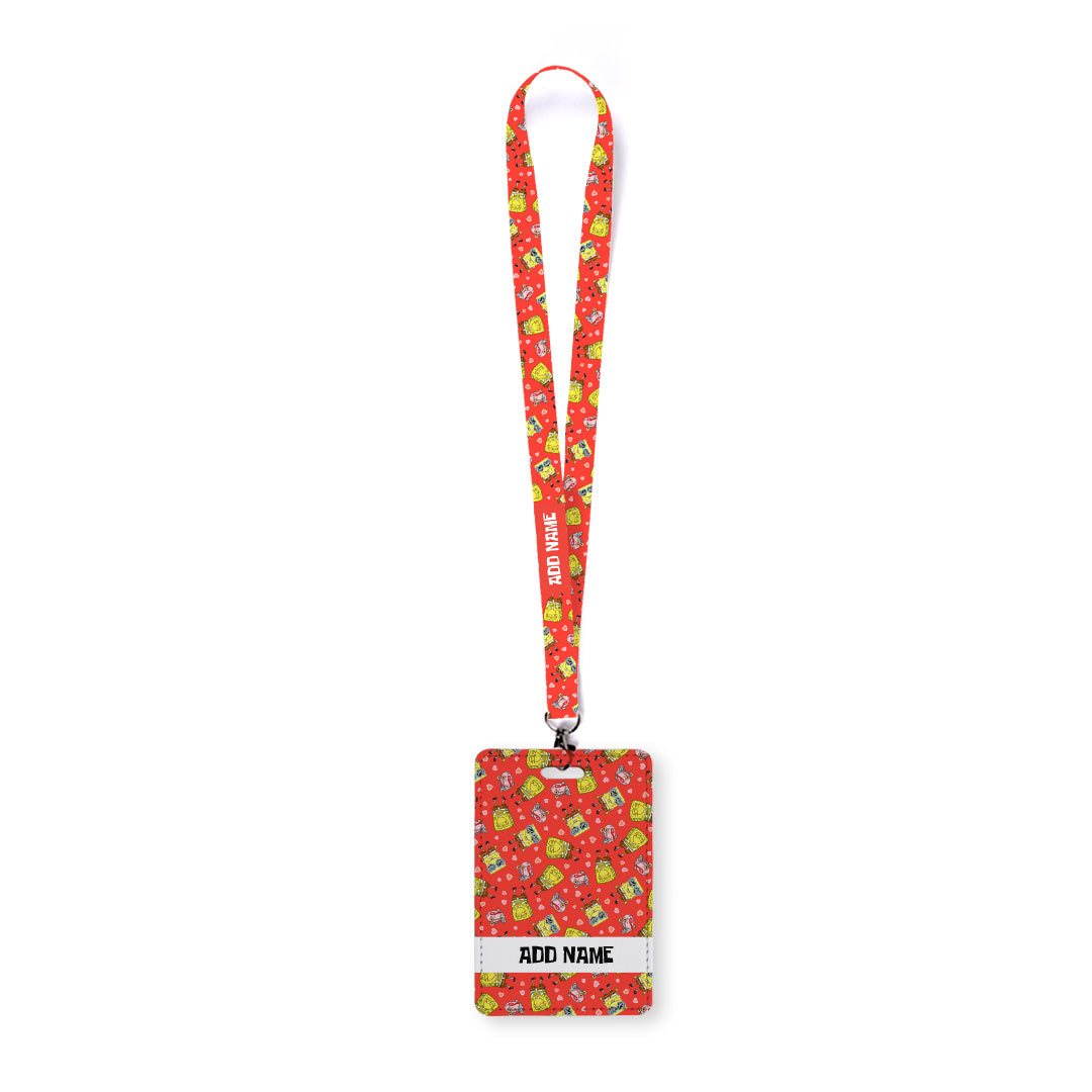 SpongeBob - Get Happy Personalized Lanyard wih Cardholder