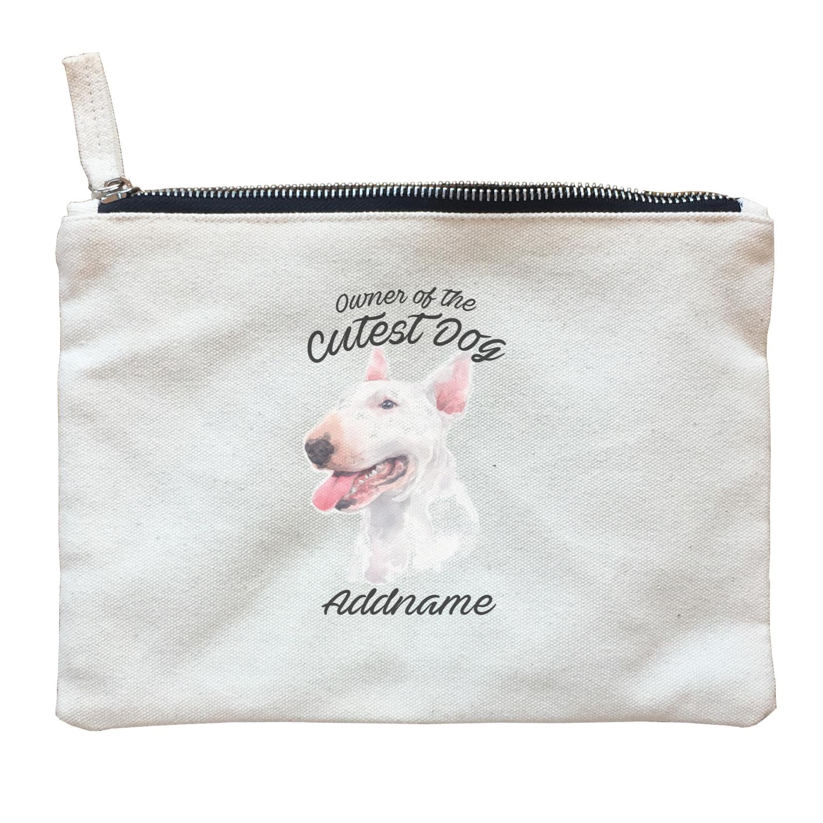 Watercolor Dog Owner Of The Cutest Dog Bull Terrier Addname Zipper Pouch