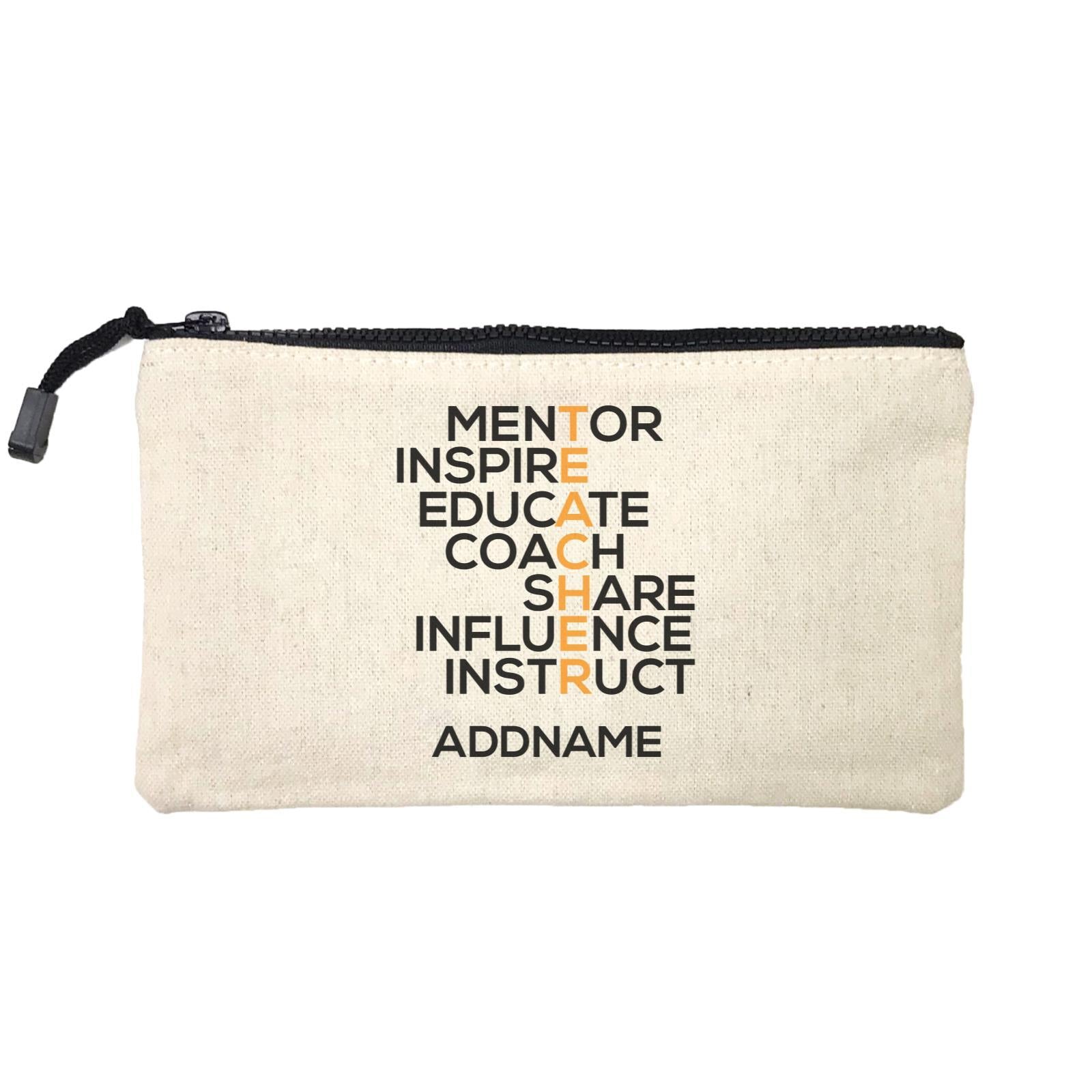 Teacher Quotes 2 Teacher Share Influence Instruct Addname Mini Accessories Stationery Pouch