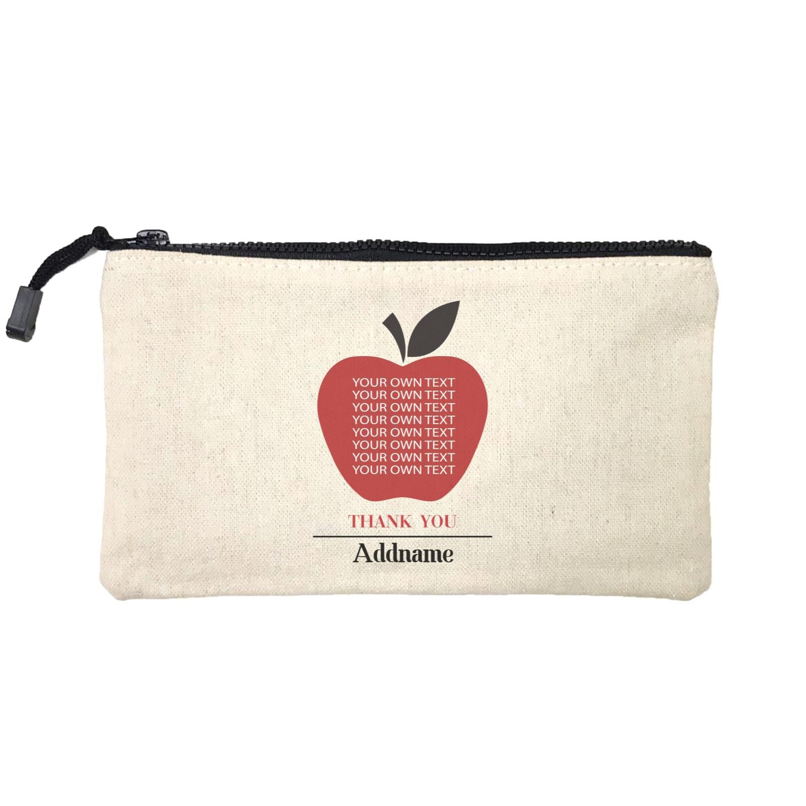 Teacher Addname Big Red Apple Thank You Addname & Add Text Mini Accessories Stationery Pouch
