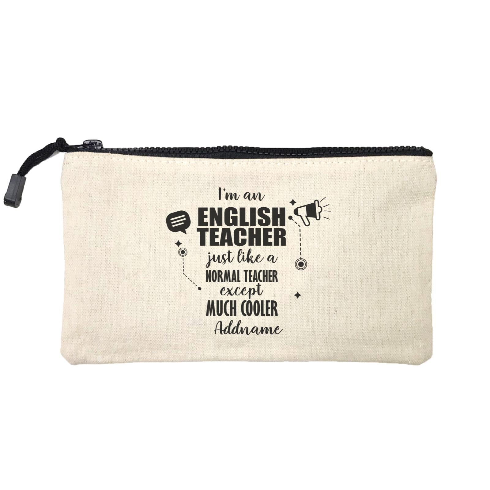 Subject Teachers 3 I'm A English Teacher Addname Mini Accessories Stationery Pouch