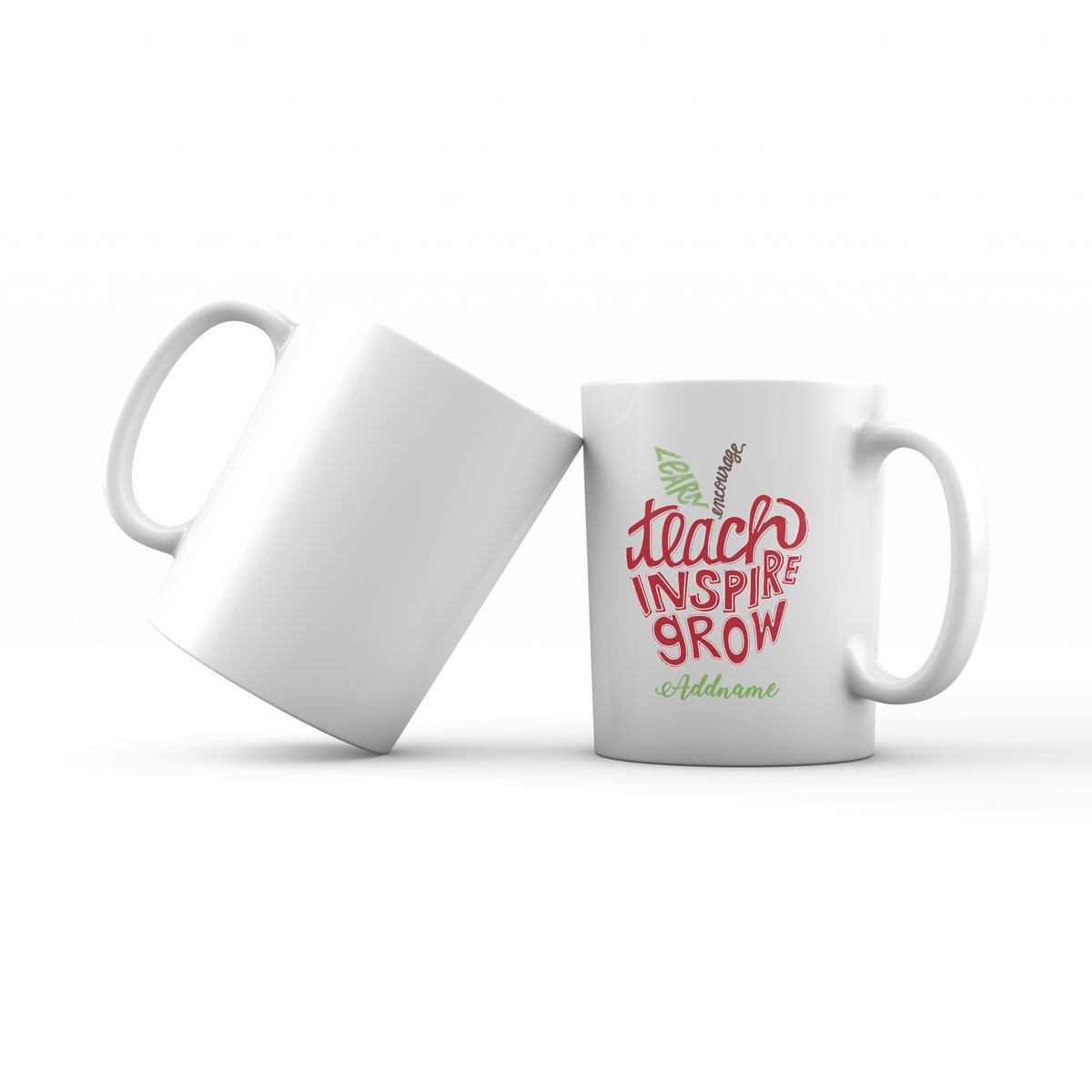 Teacher Apple Learn Encourage Teacher Inspire Grow Addname Mug