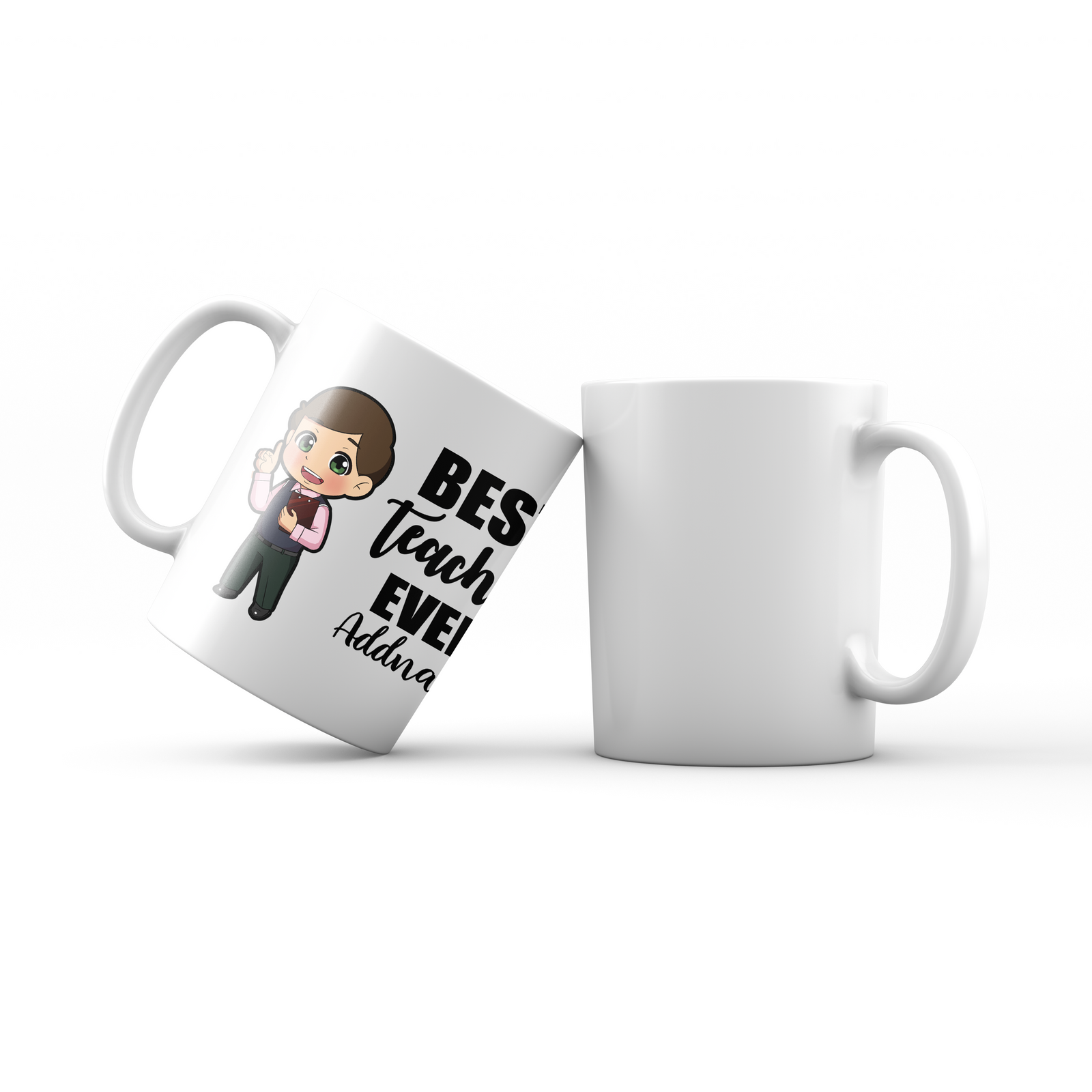 Chibi Teachers Chinese Man Best Teacher Ever Addname Mug