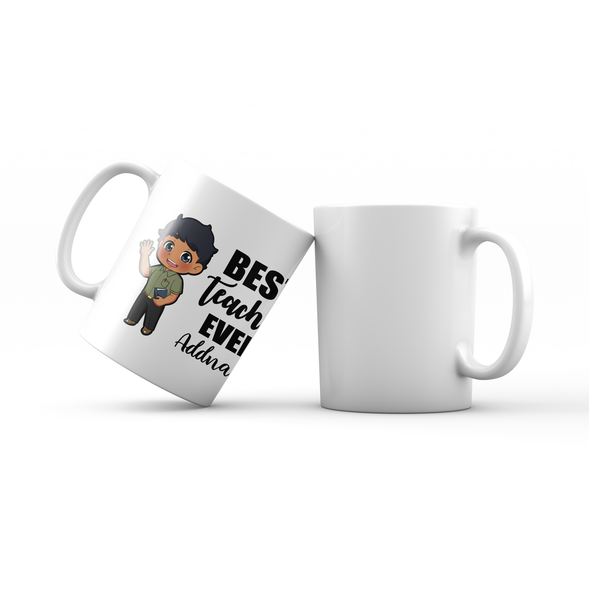 Chibi Teachers Indian Man Best Teacher Ever Addname Mug