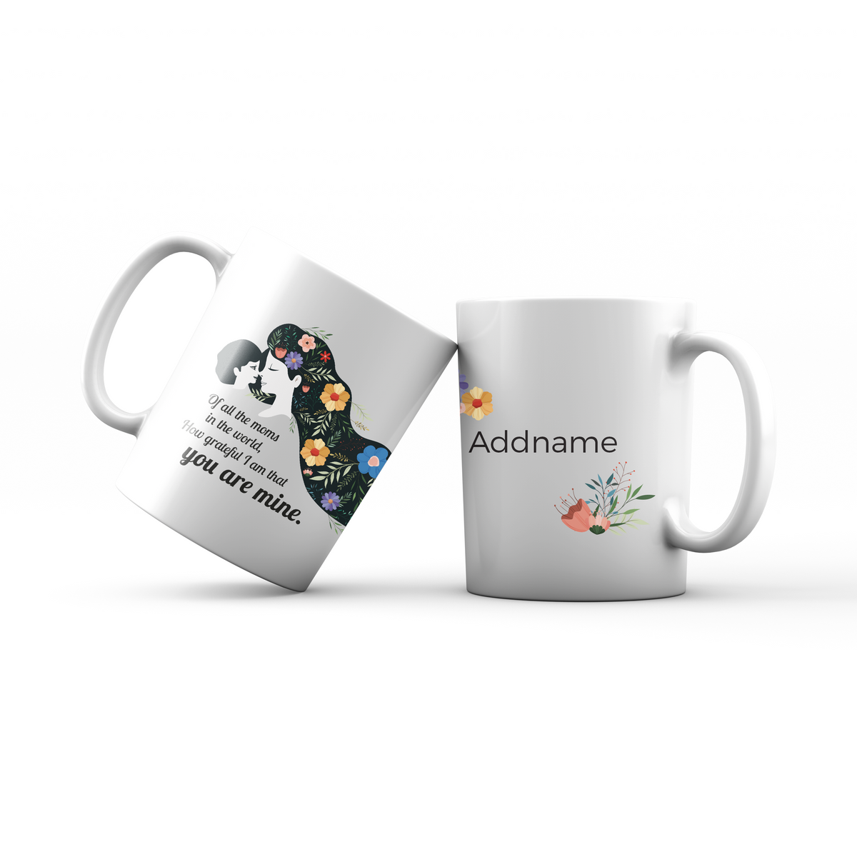 Sweet Mom Quotes 2 Of All The Moms In The World, How Grateful I Am That You Are Mine Addname Mug