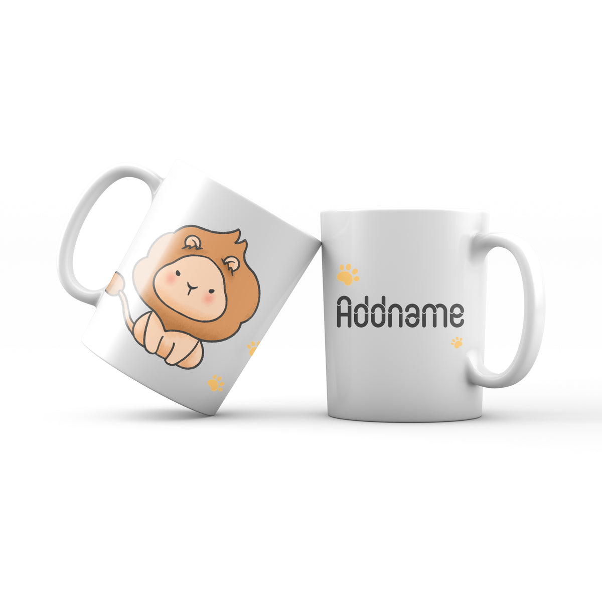 Cute Hand drawn Animals Safari Lion Addname Mug