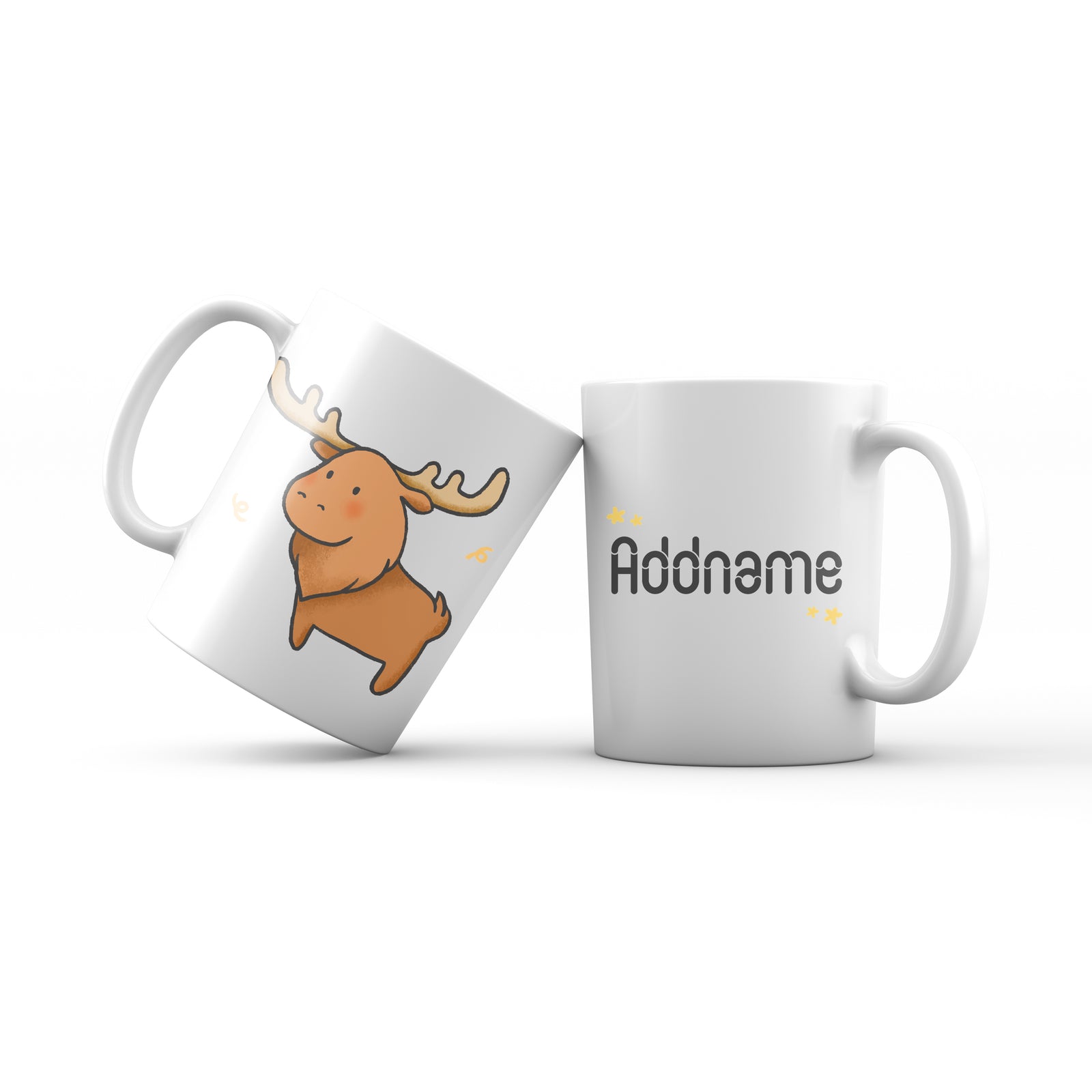 Cute Hand drawn Animals Furry Moose Addname Mug
