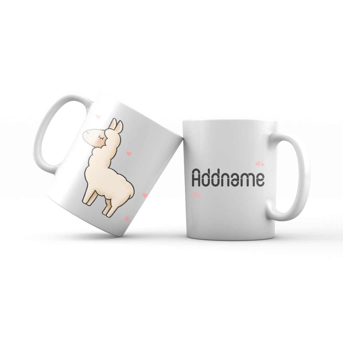 Cute Hand drawn Animals Furry Llama Addname Mug