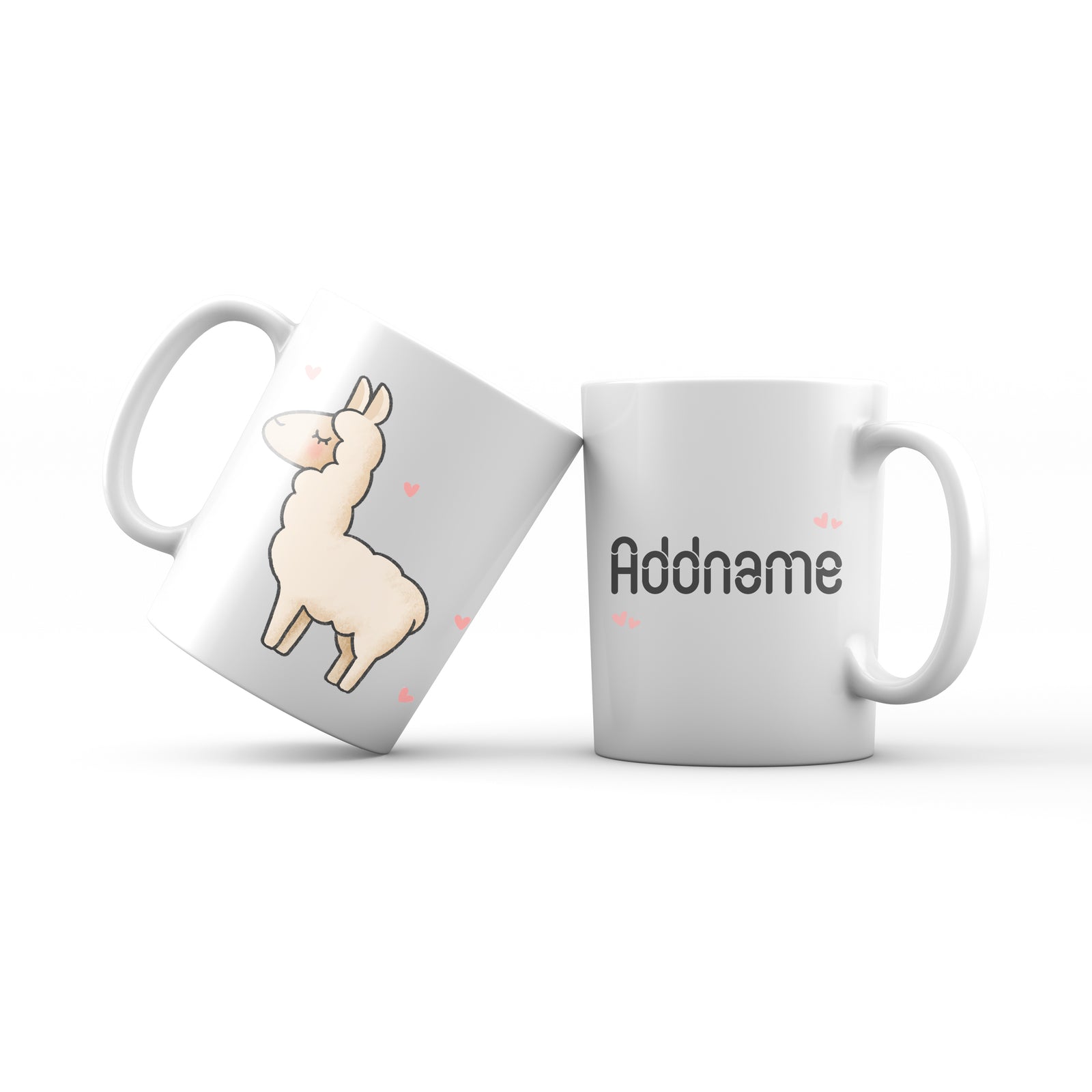 Cute Hand drawn Animals Furry Llama Addname Mug