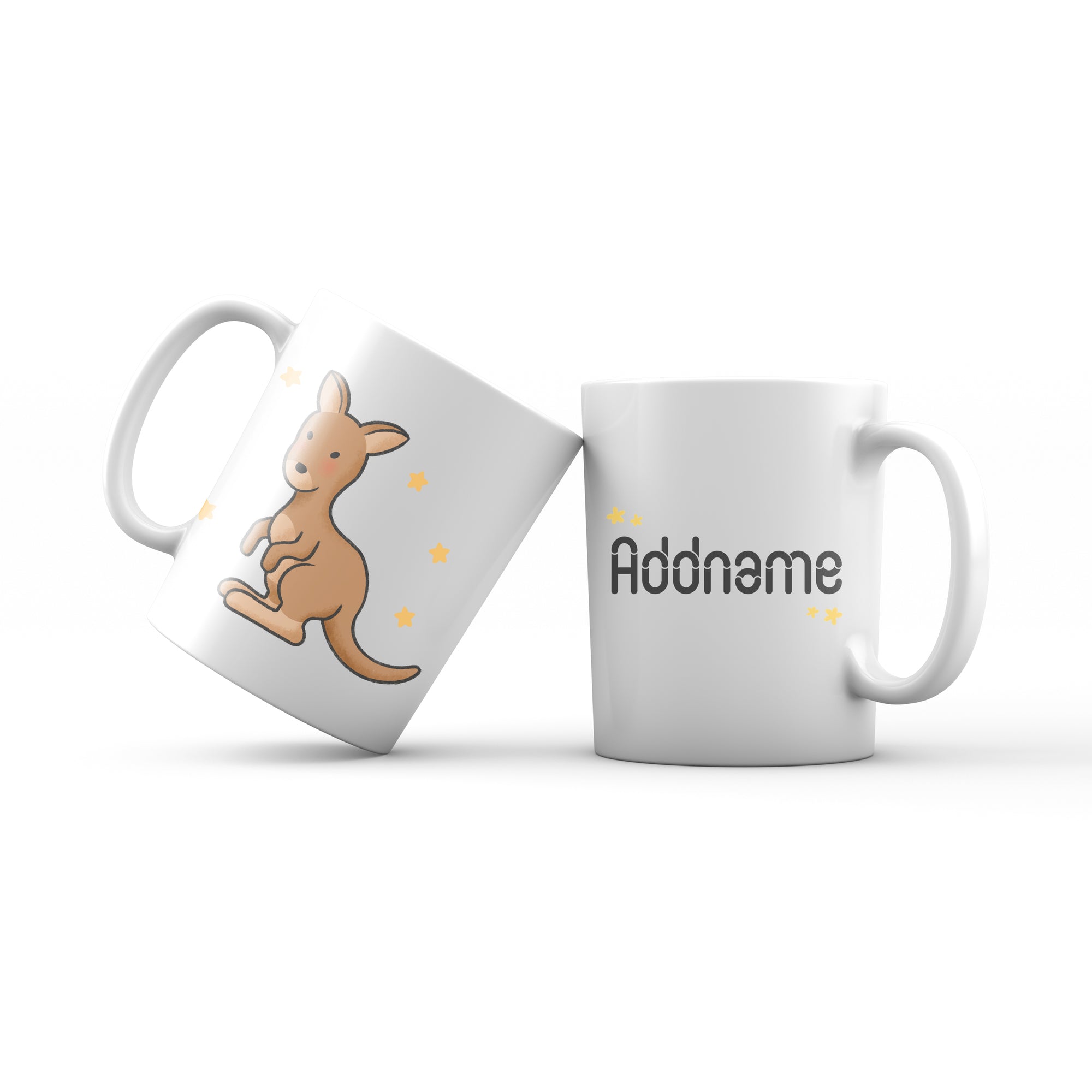 Cute Hand drawn Animals Aus Kangaroo Addname Mug
