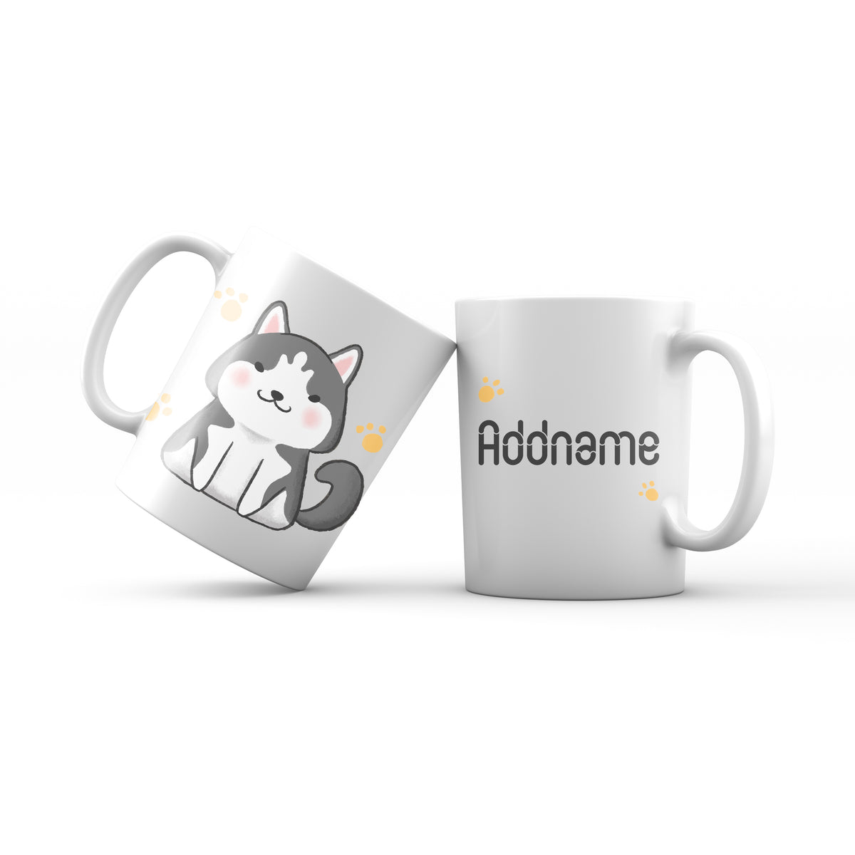 Cute Hand drawn Animals Dogs Husky Addname Mug