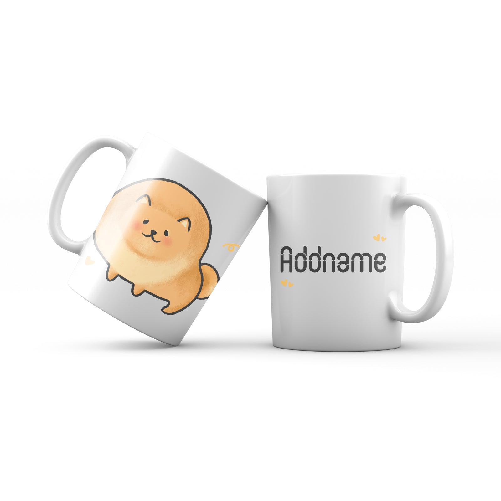 Cute Hand drawn Animals Dogs Pomeranian Addname Mug
