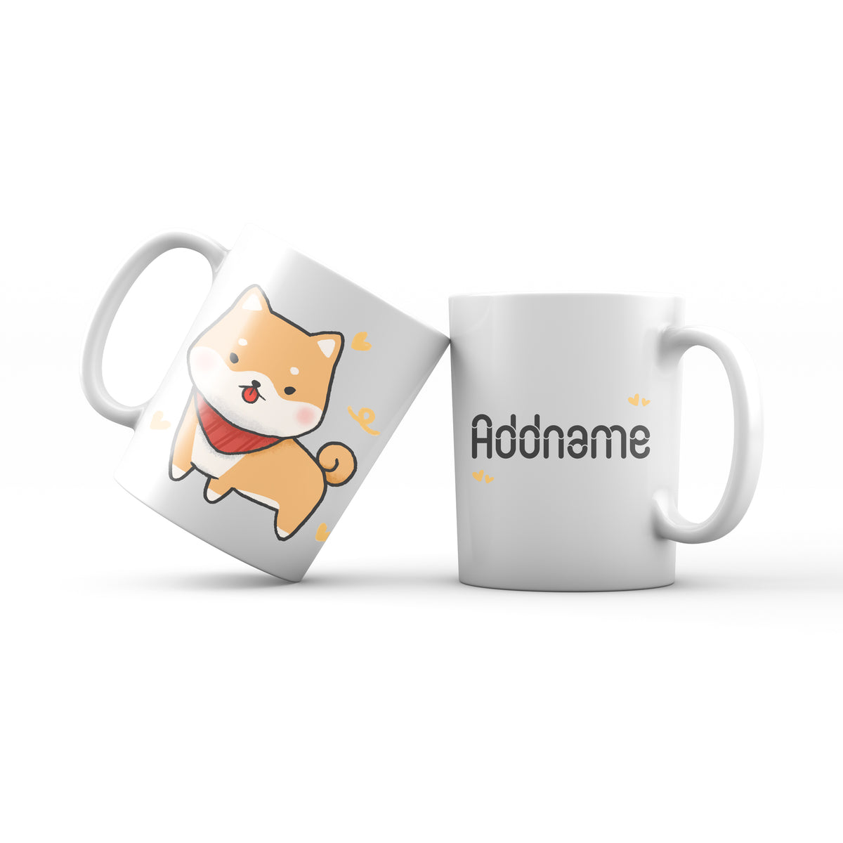 Cute Hand drawn Animals Dogs Shiba Addname Mug