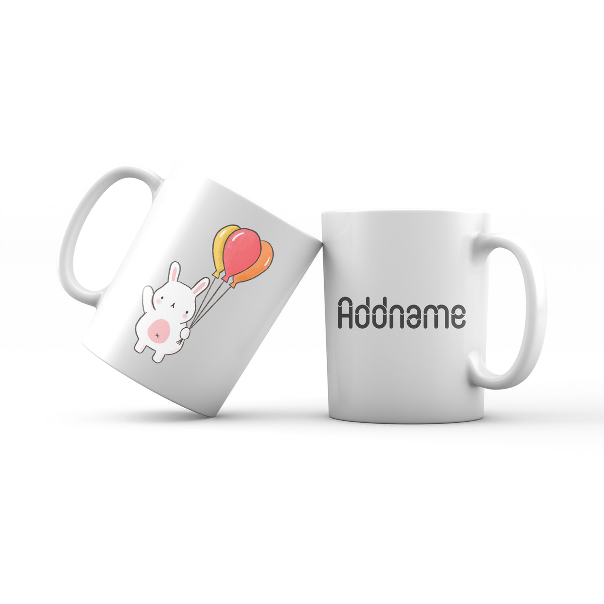 Cute Hand drawn Animals Cute Rabbit With Balloon Addname Mug