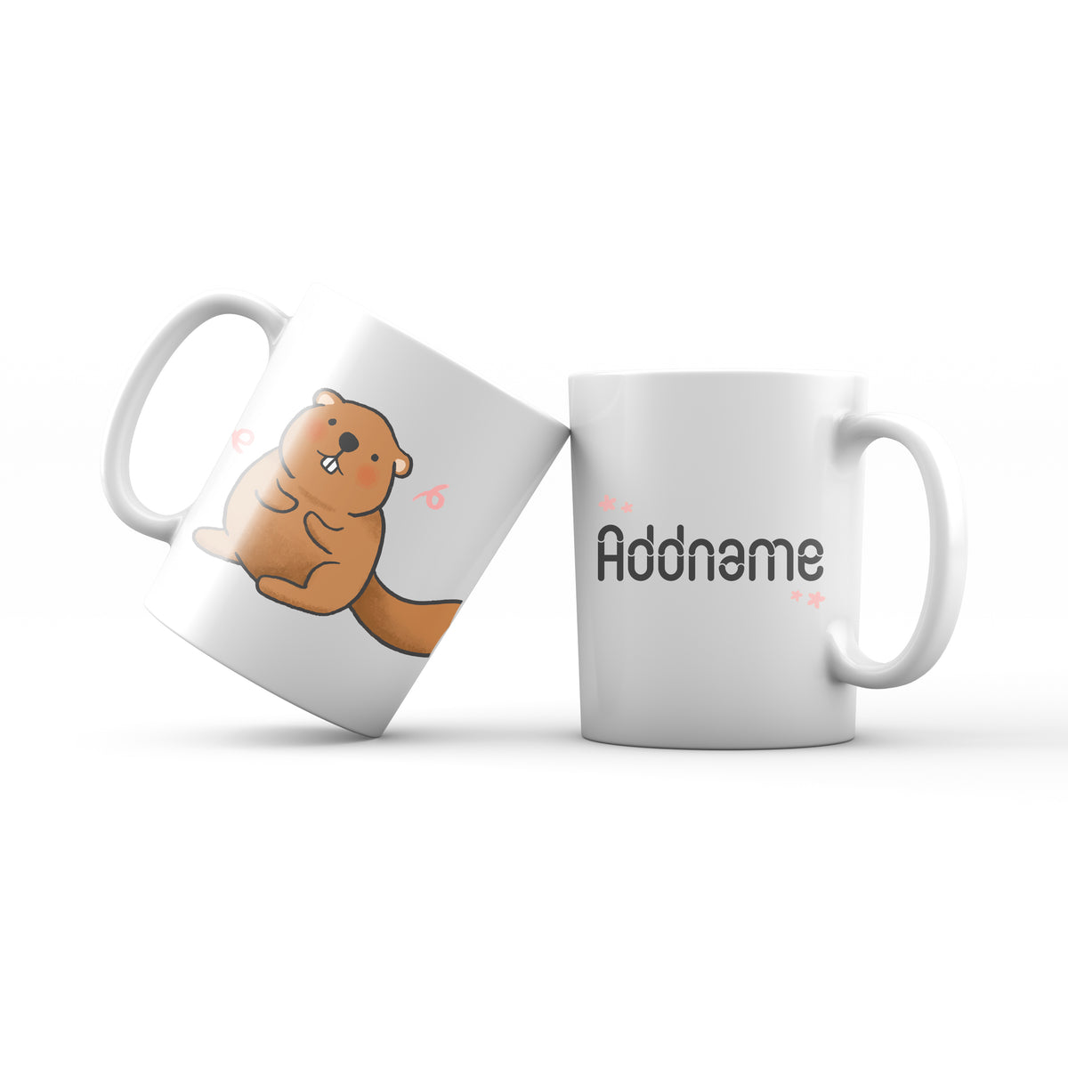 Cute Hand drawn Animals River Beaver Addname Mug