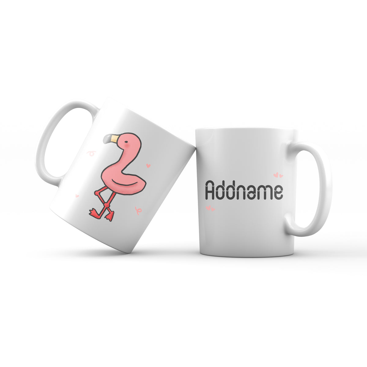 Cute Hand drawn Animals Birds Flamingo Addname Mug