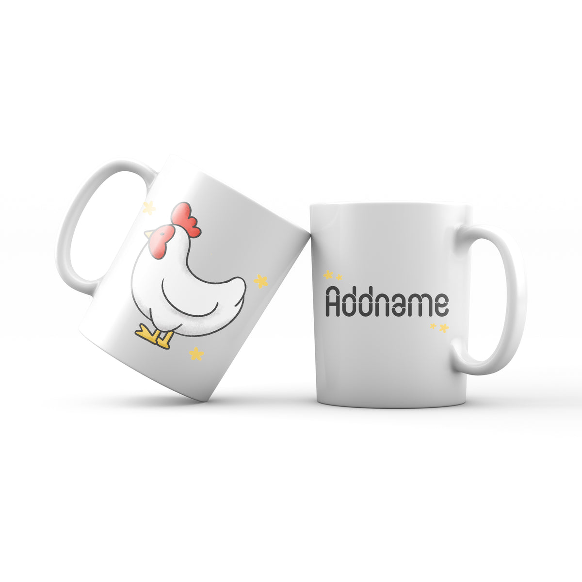 Cute Hand drawn Animals Birds Chicken Addname Mug