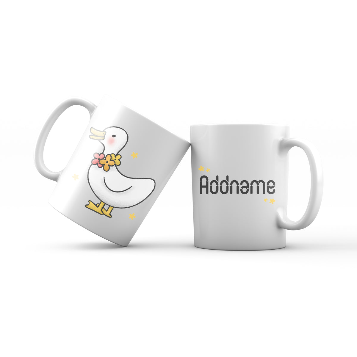 Cute Hand drawn Animals Birds Duck Addname Mug