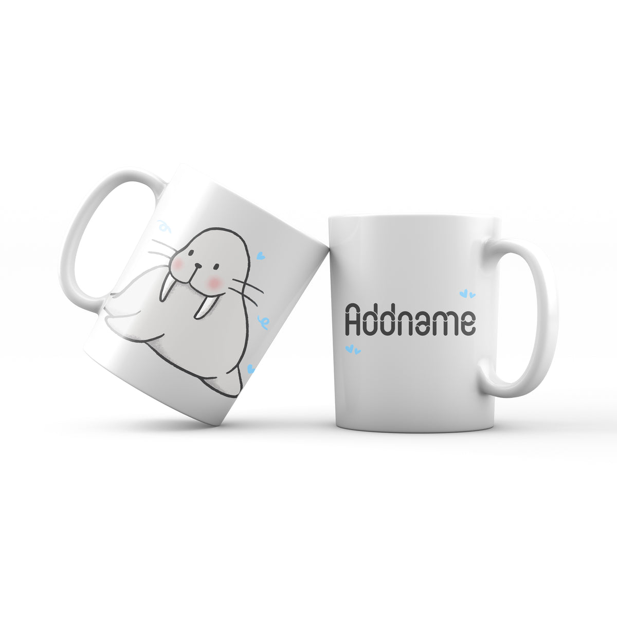 Cute drawn Animals Sea Walrus Addname Mug