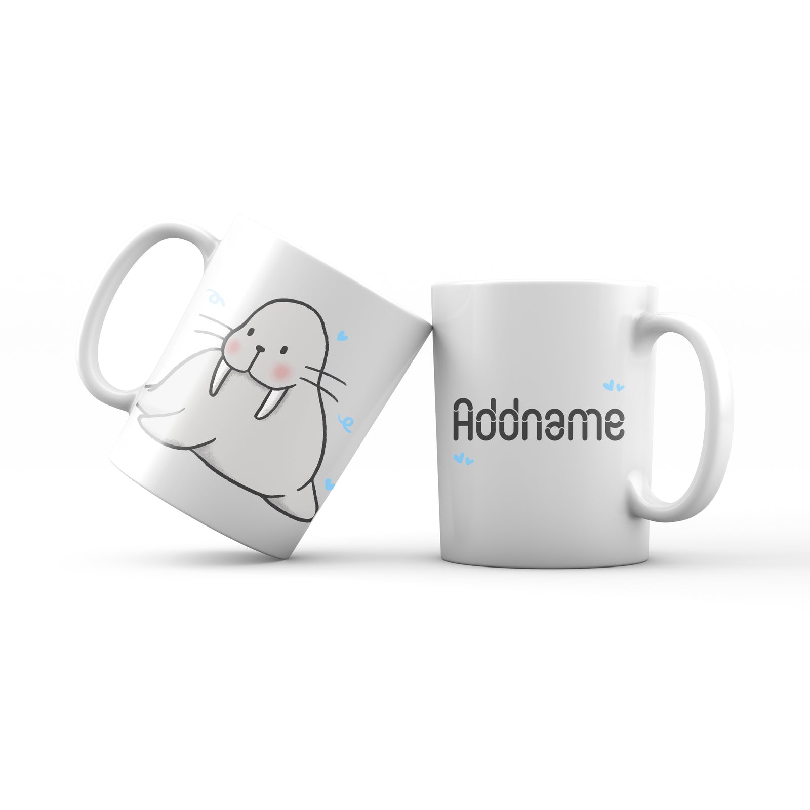 Cute drawn Animals Sea Walrus Addname Mug