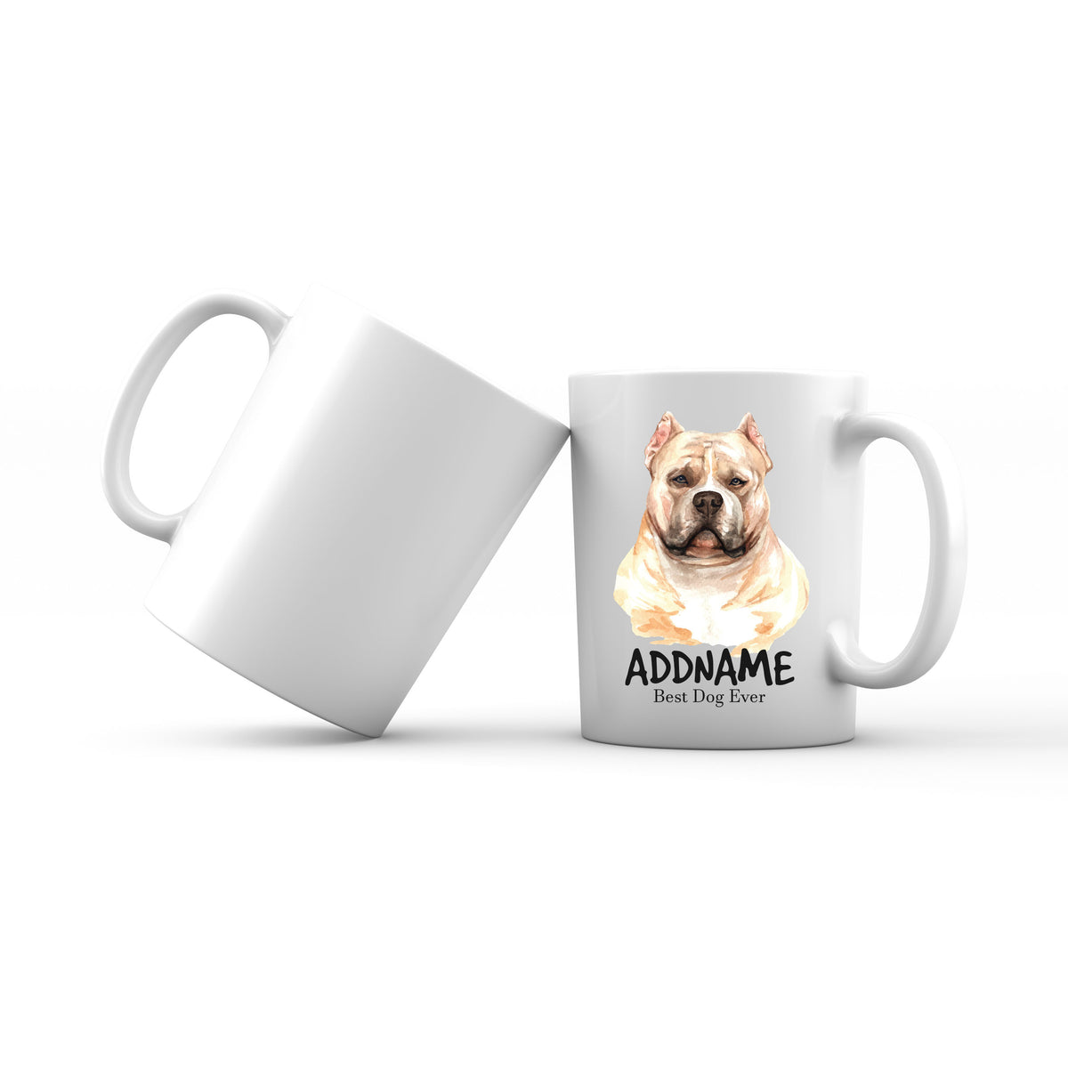 Watercolor Dog American Bully Best Dog Ever Addname Mug