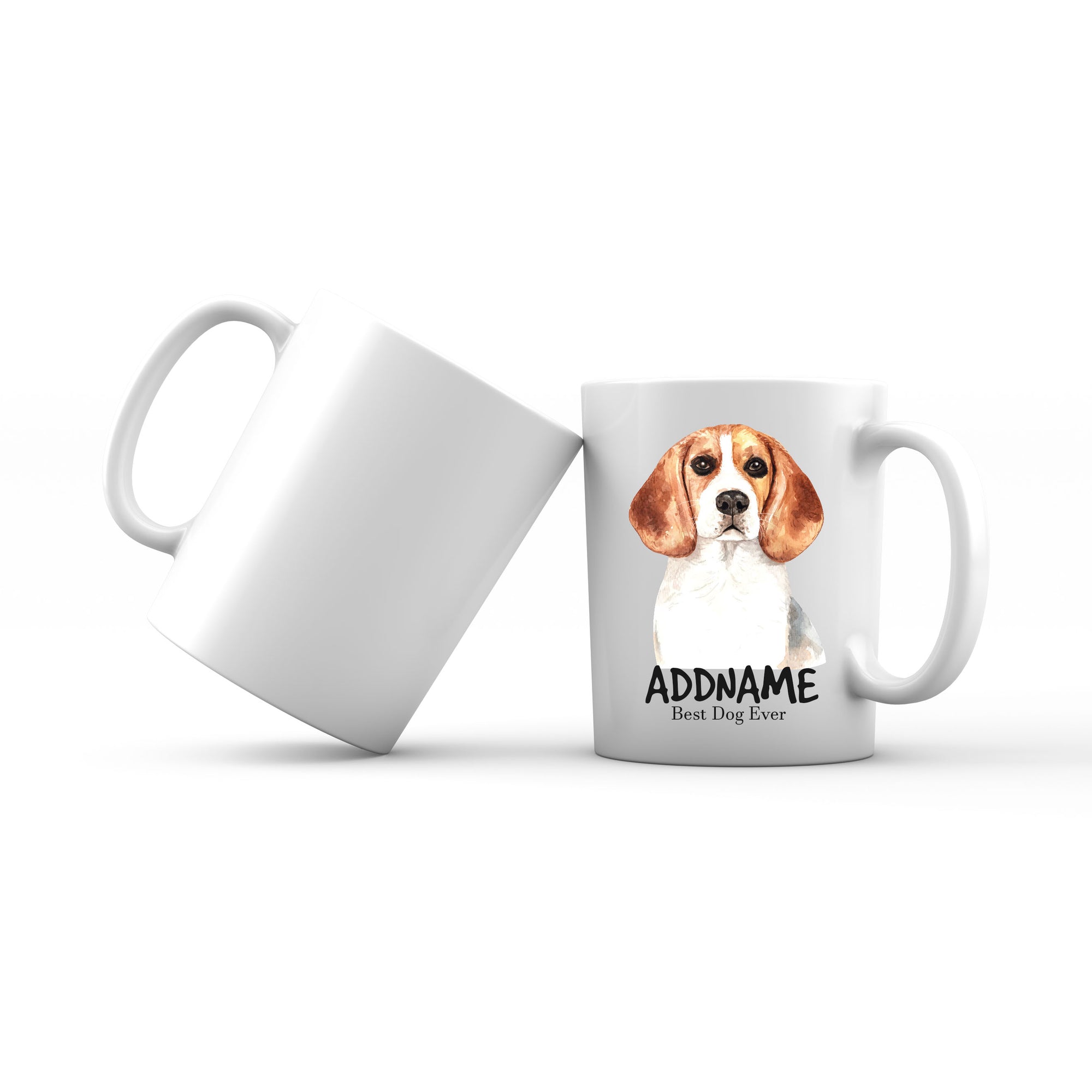 Watercolor Dog Beagle Dog Best Dog Ever Addname Mug