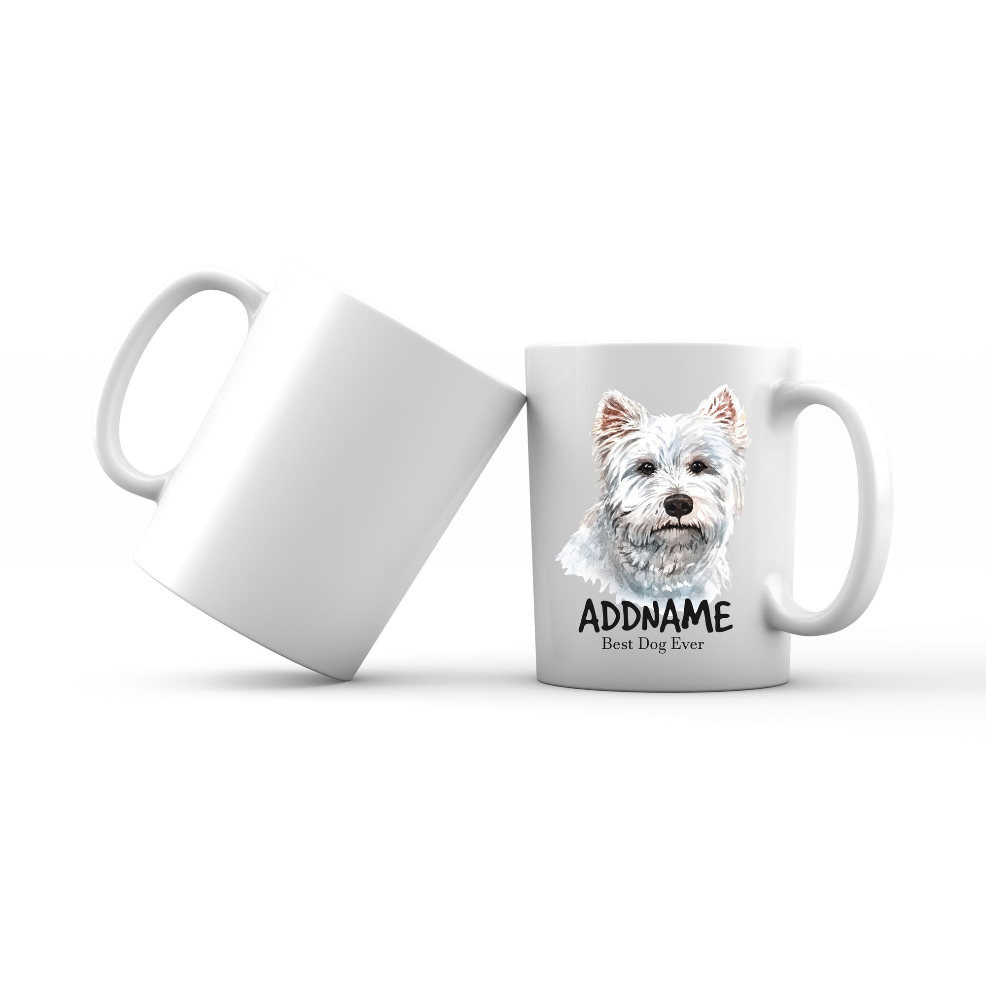 Watercolor Dog West Highland White Terrier Best Dog Ever Addname Mug