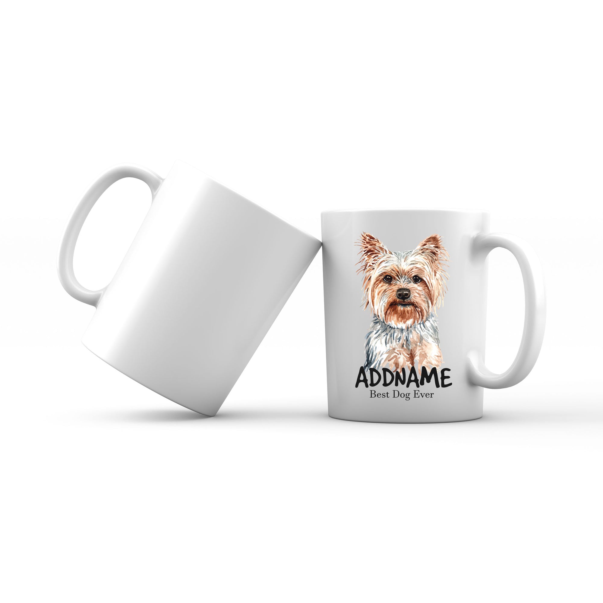 Watercolor Dog Yorkshire Terrier Best Dog Ever Addname Mug
