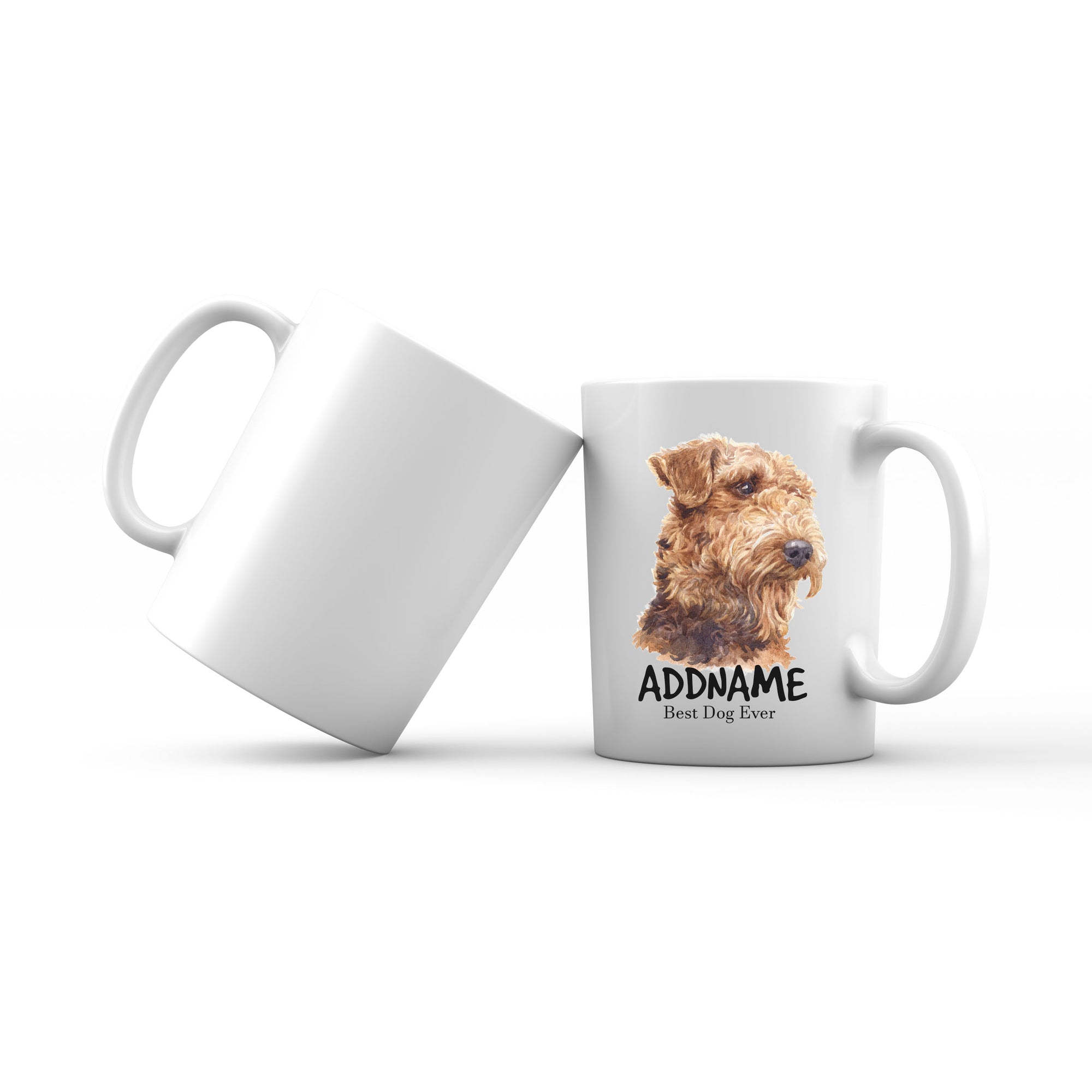 Watercolor Dog Airedale Terrier Best Dog Ever Addname Mug