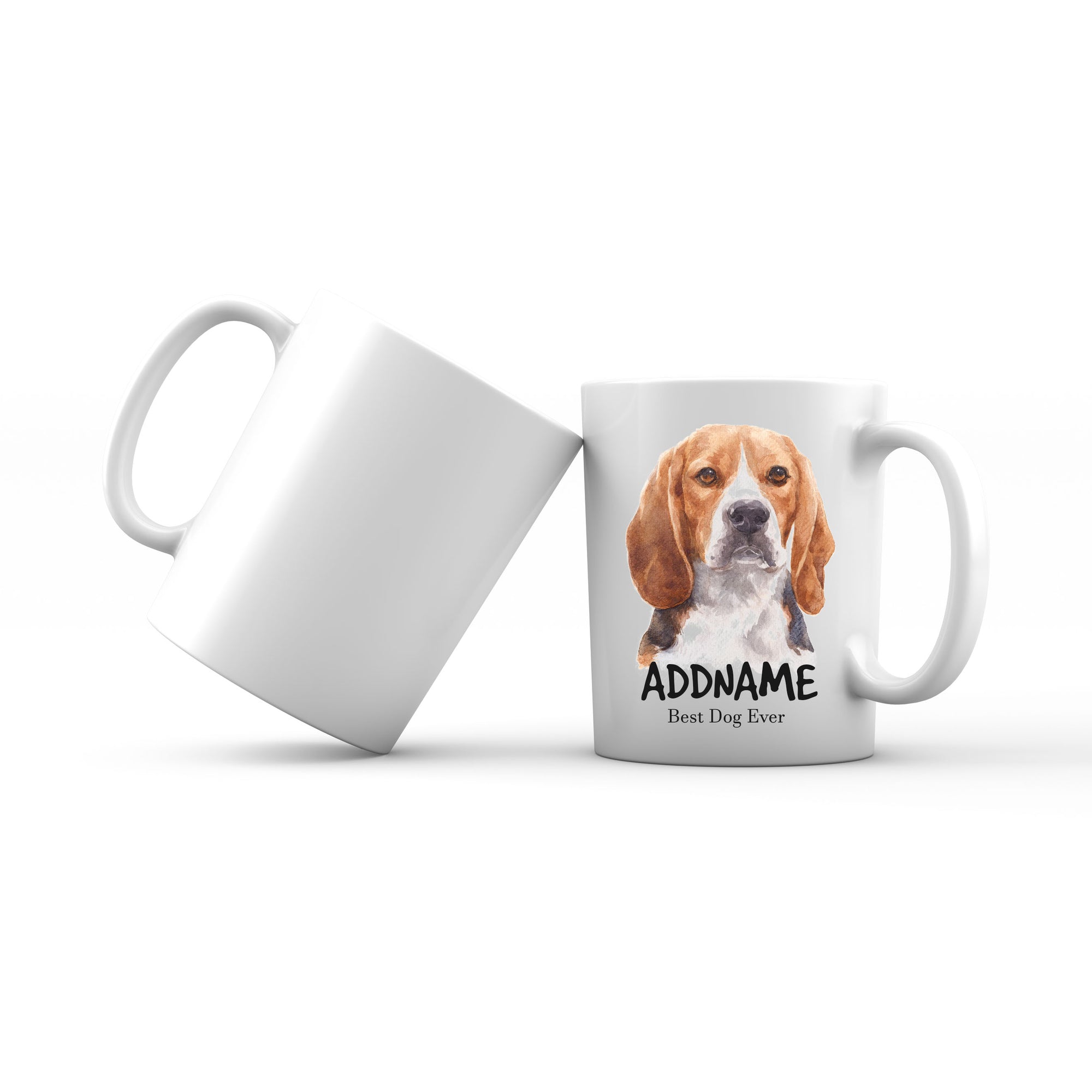 Watercolor Dog Beagle Frown Best Dog Ever Addname Mug