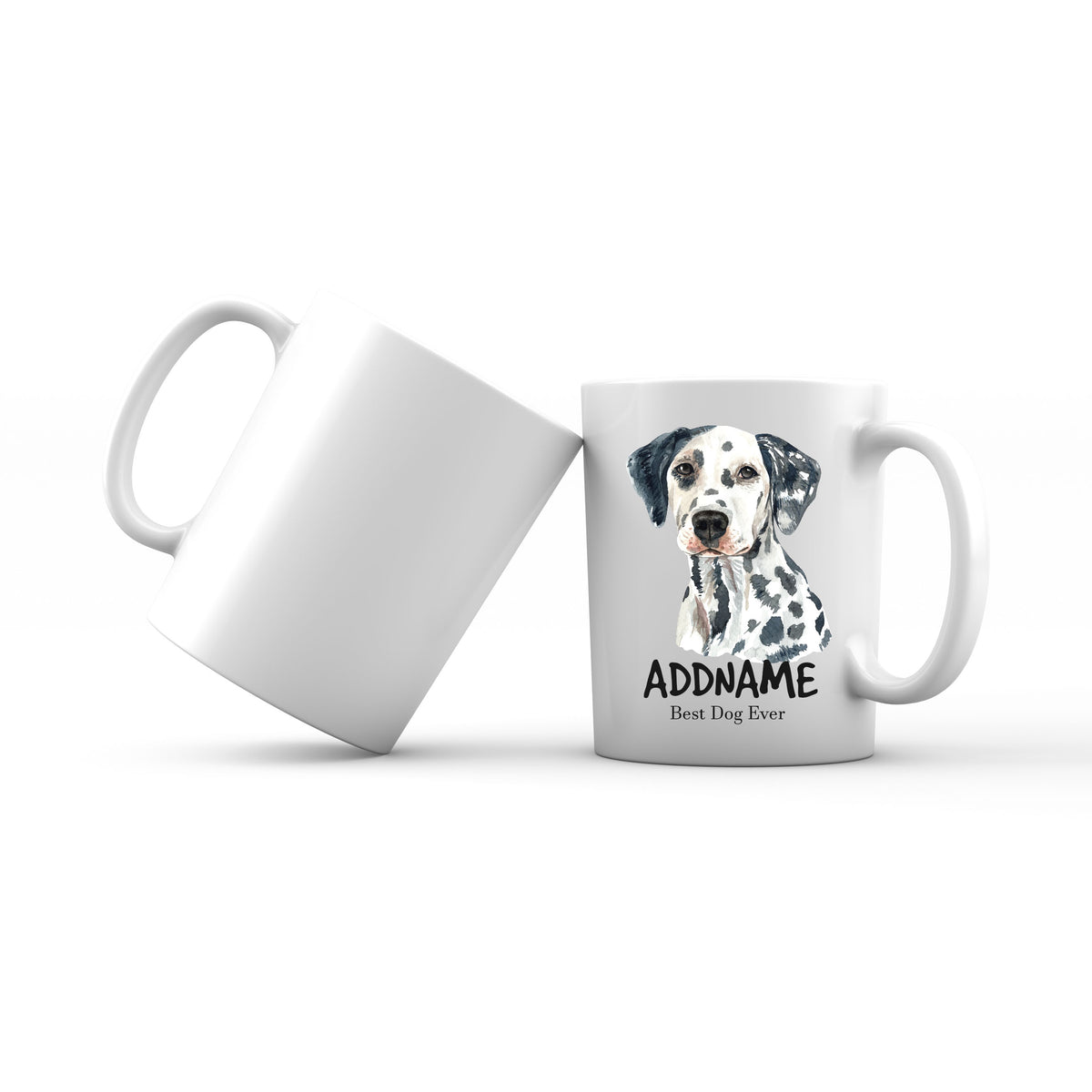 Watercolor Dog Dalmatian Best Dog Ever Addname Mug