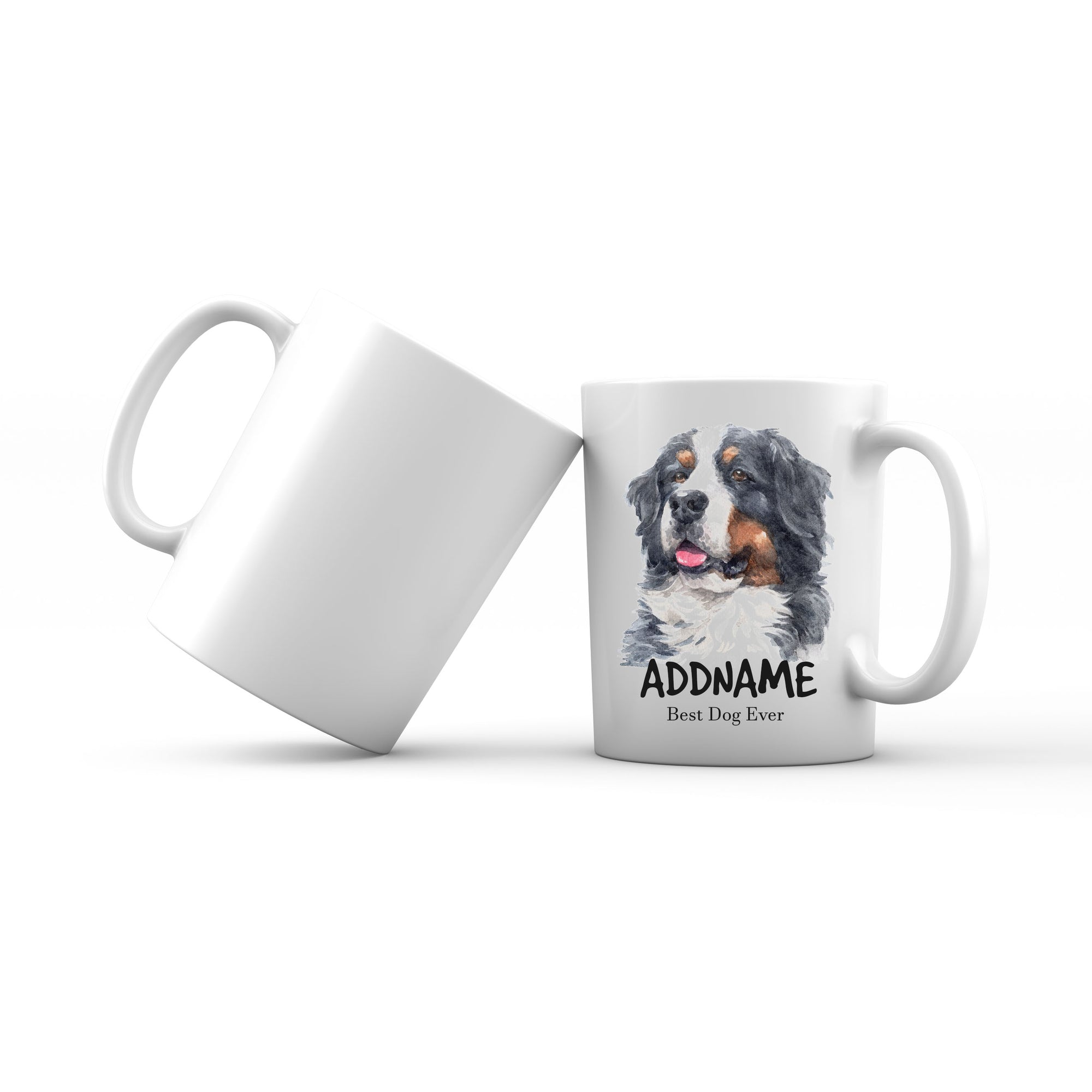 Watercolor Dog Bernese Mountain Best Dog Ever Addname Mug