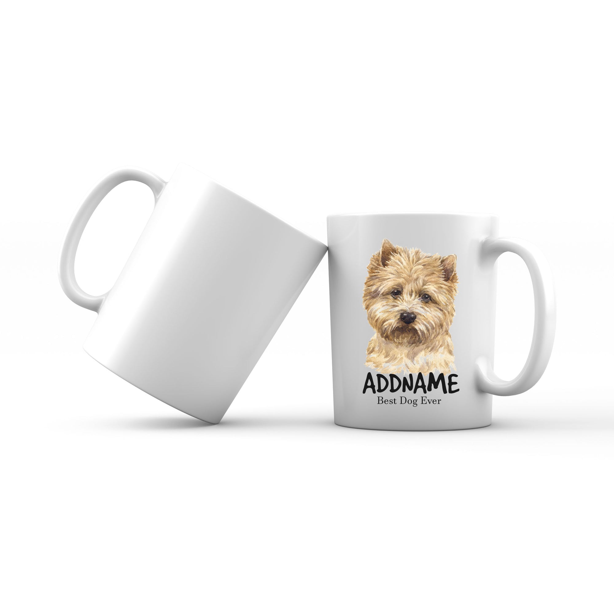 Watercolor Dog Cairn Terrier Best Dog Ever Addname Mug