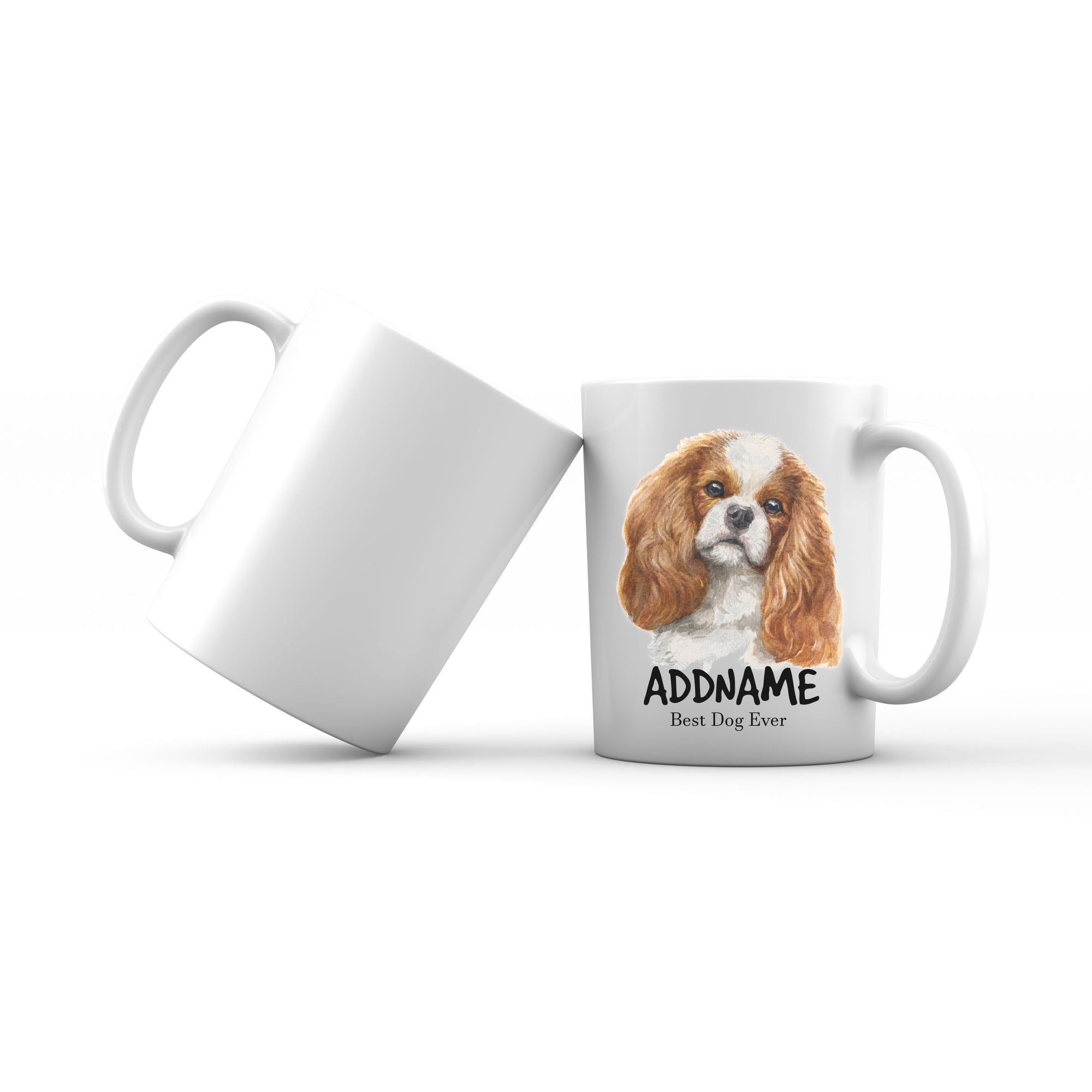 Watercolor Dog King Charles Spaniel Best Dog Ever Addname Mug