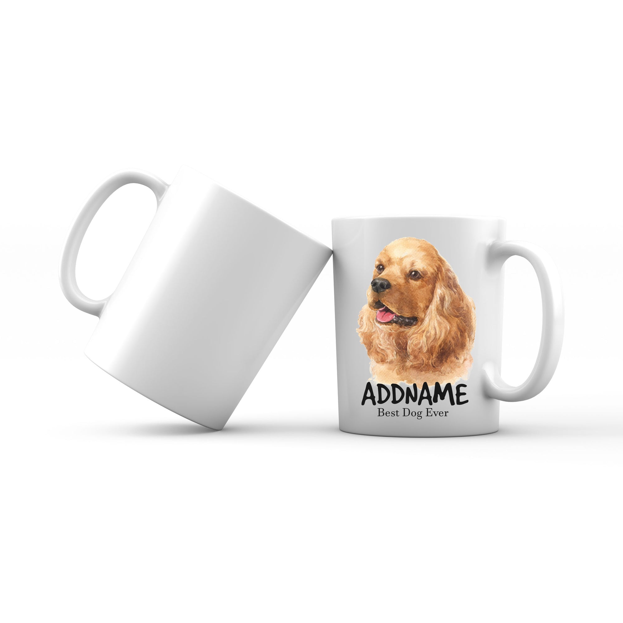 Watercolor Dog Cocker Spaniel Best Dog Ever Addname Mug