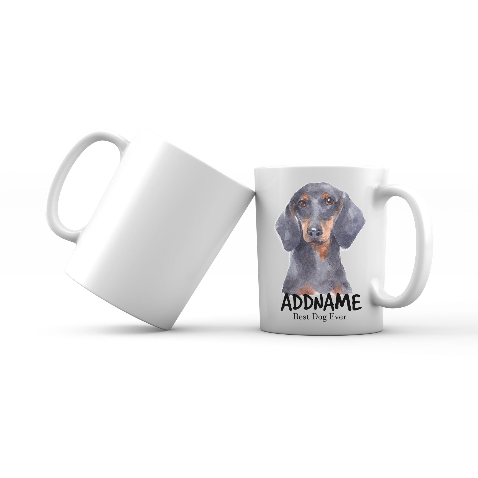 Watercolor Dog Dachshund Best Dog Ever Addname Mug