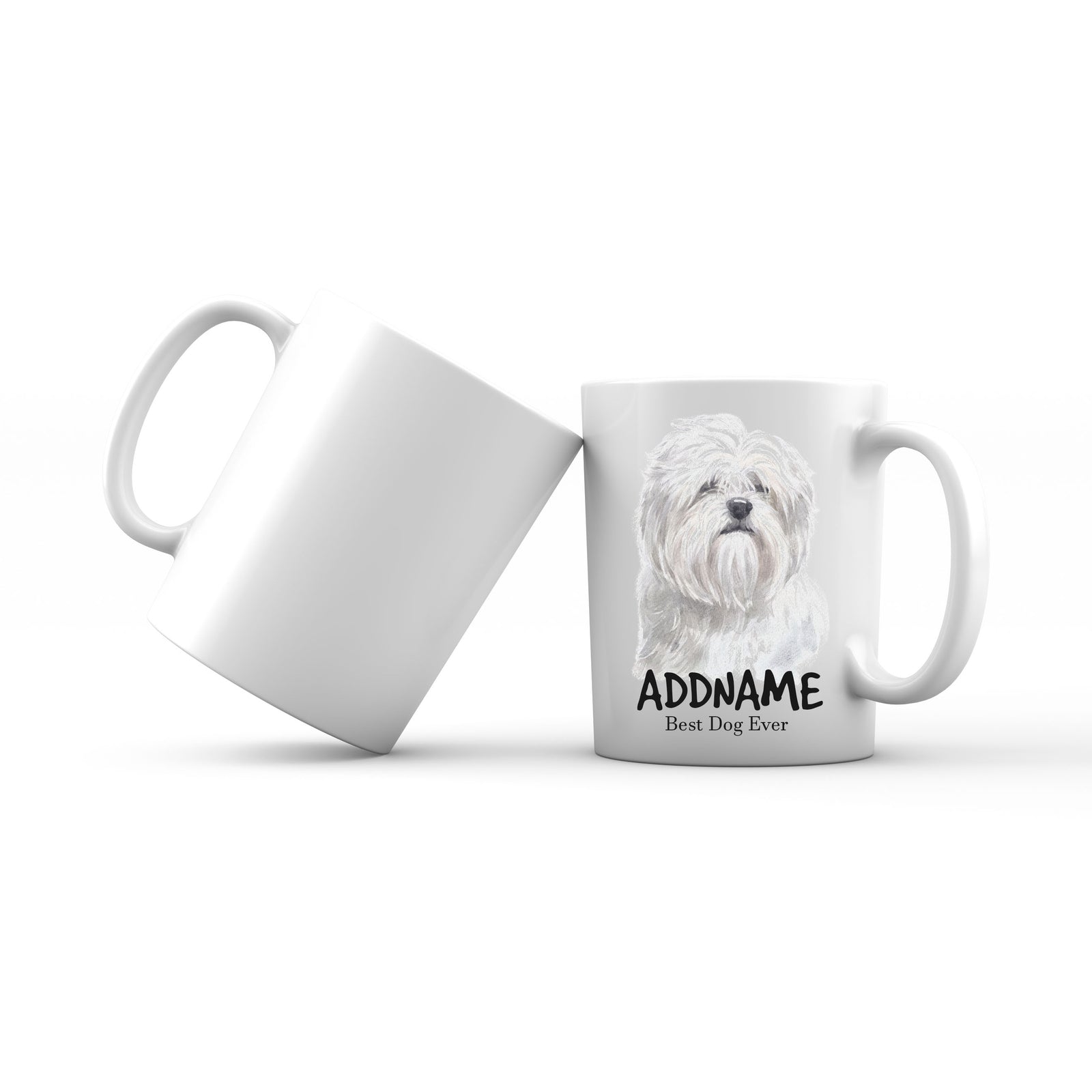 Watercolor Dog Lhasa Apso Best Dog Ever Addname Mug