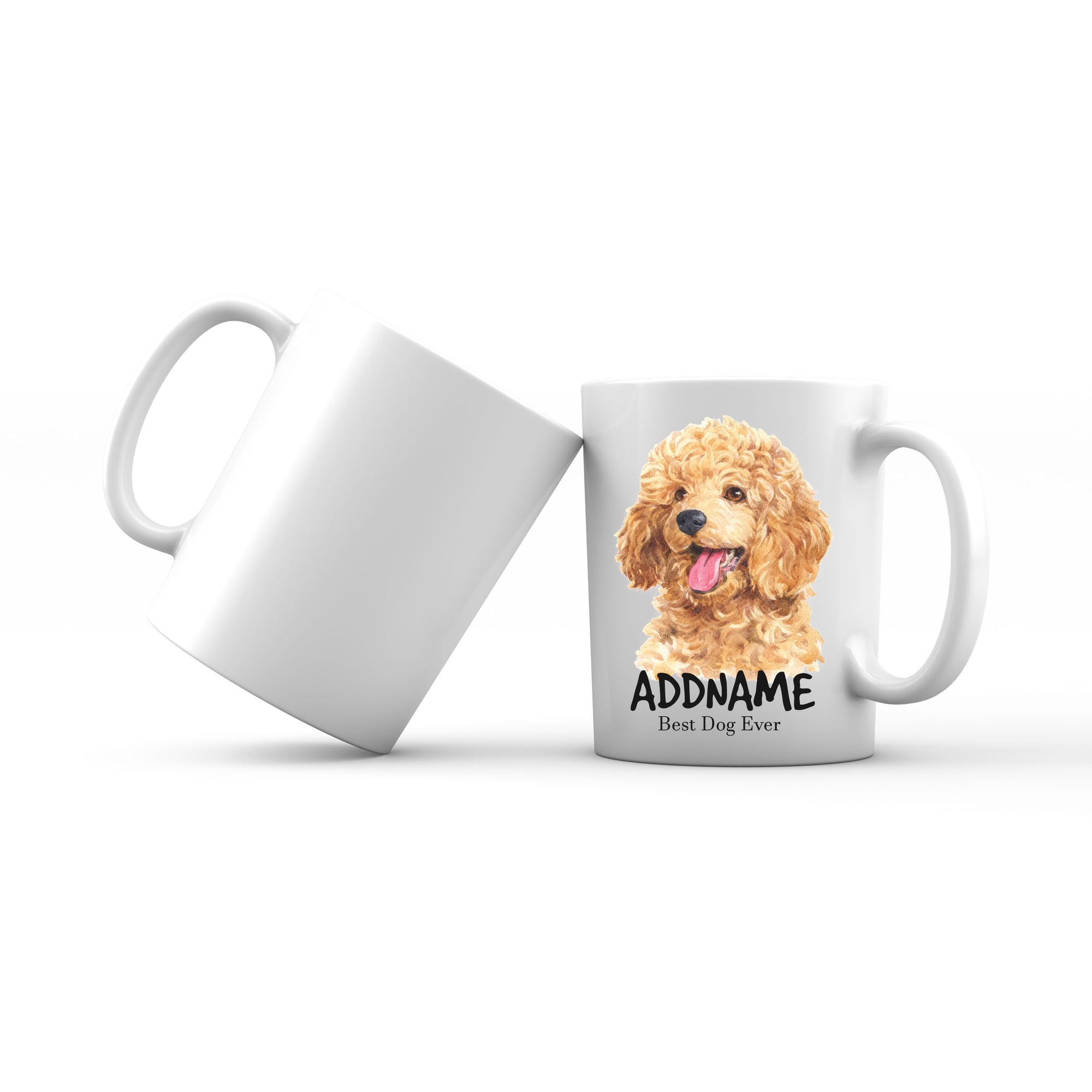 Watercolor Dog Poodle Gold Best Dog Ever Addname Mug