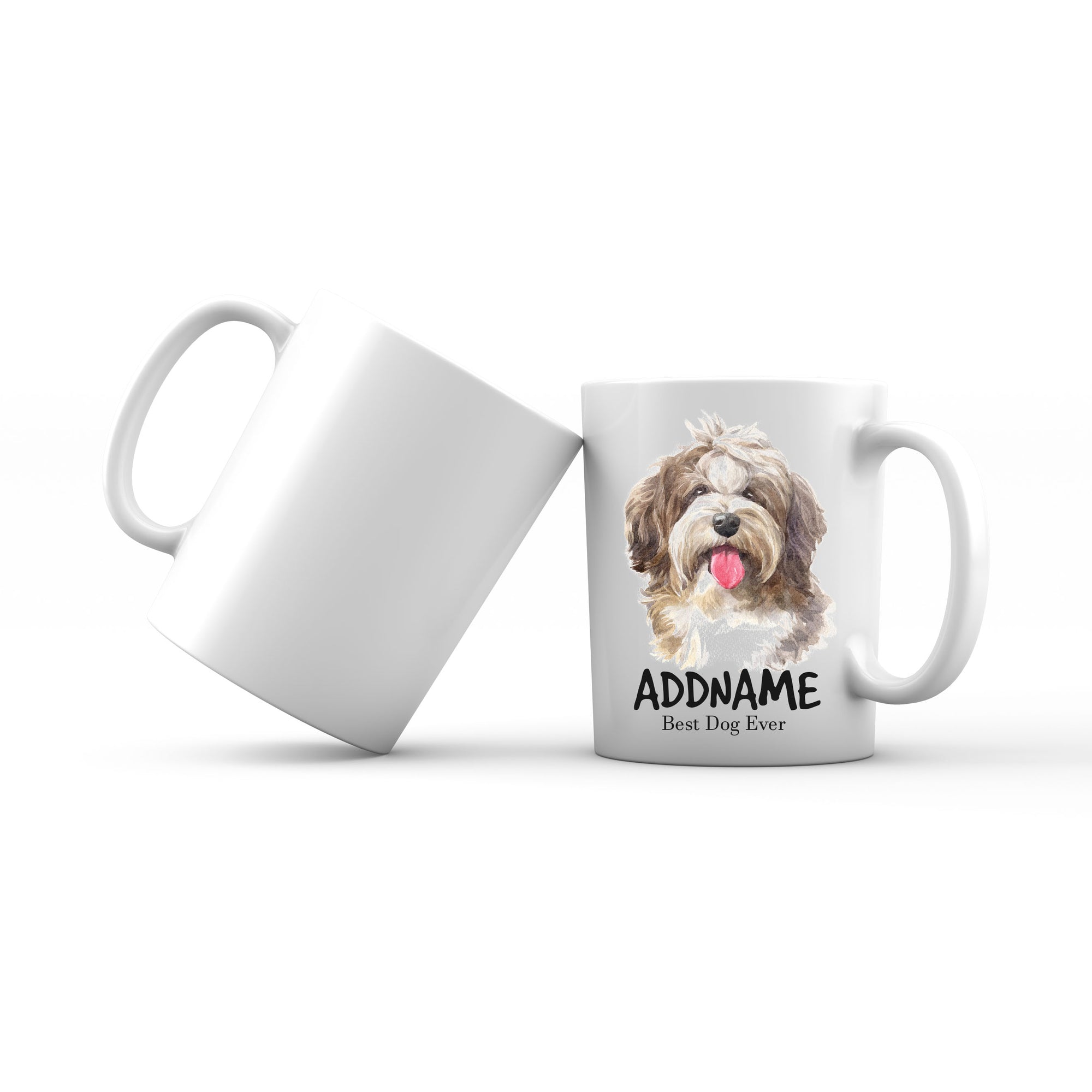 Watercolor Dog Shaggy Havanese Best Dog Ever Addname Mug
